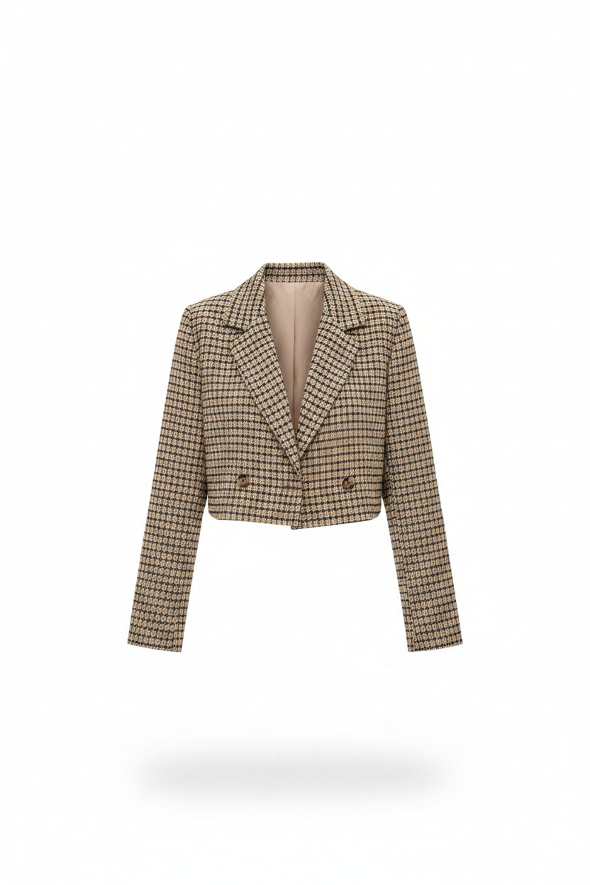 Blazer Cruzado a Cuadros Vintage