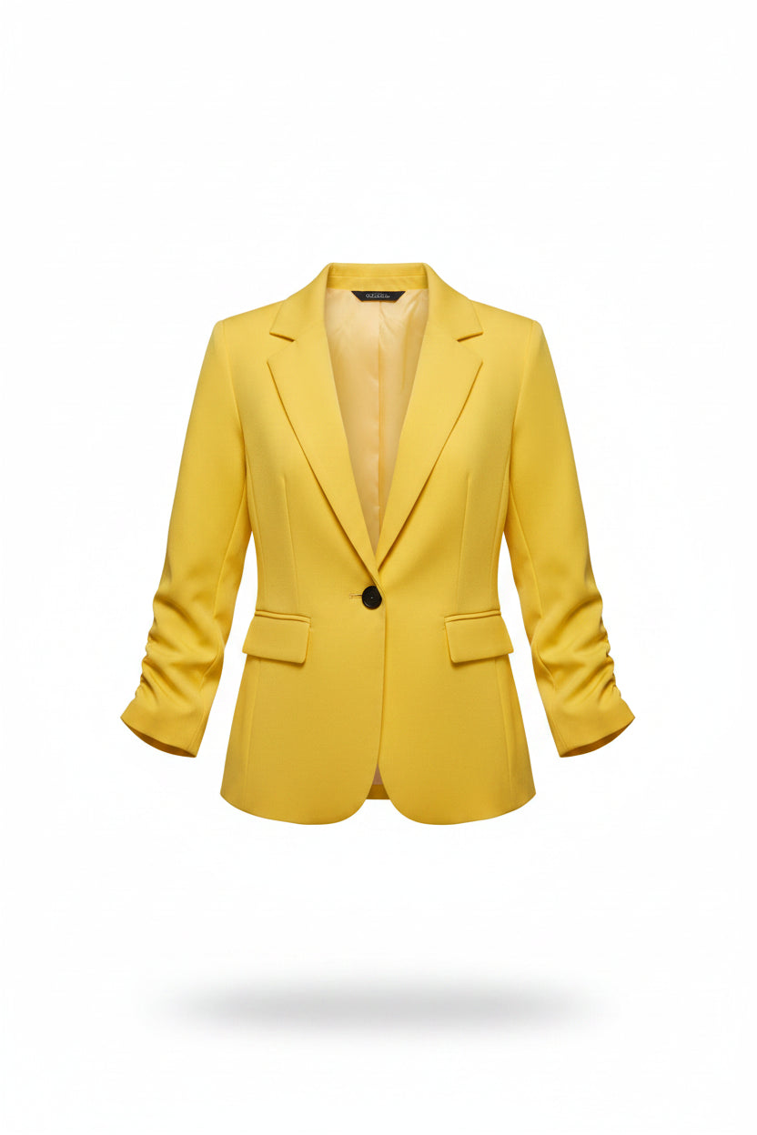 Blazer Casual con Puños Fruncidos