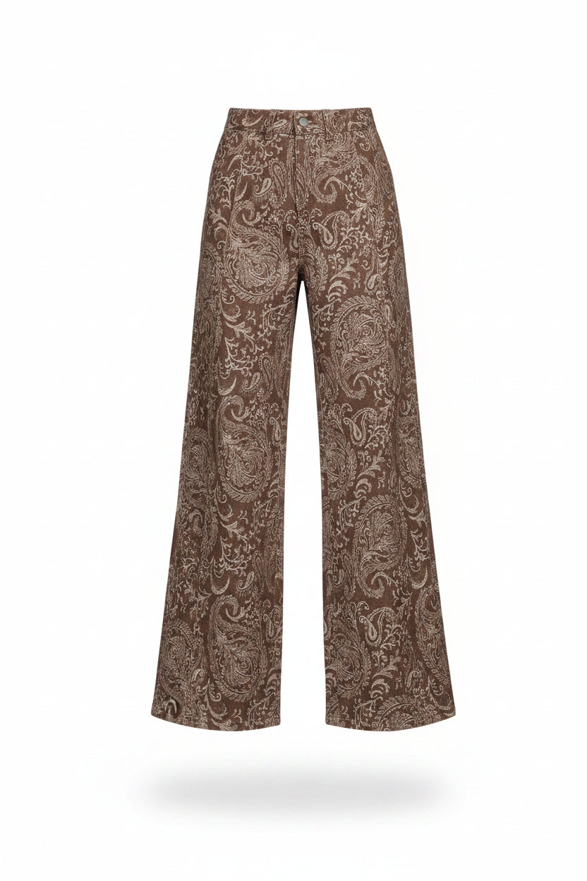 Jeans Bordados con Estampado Floral