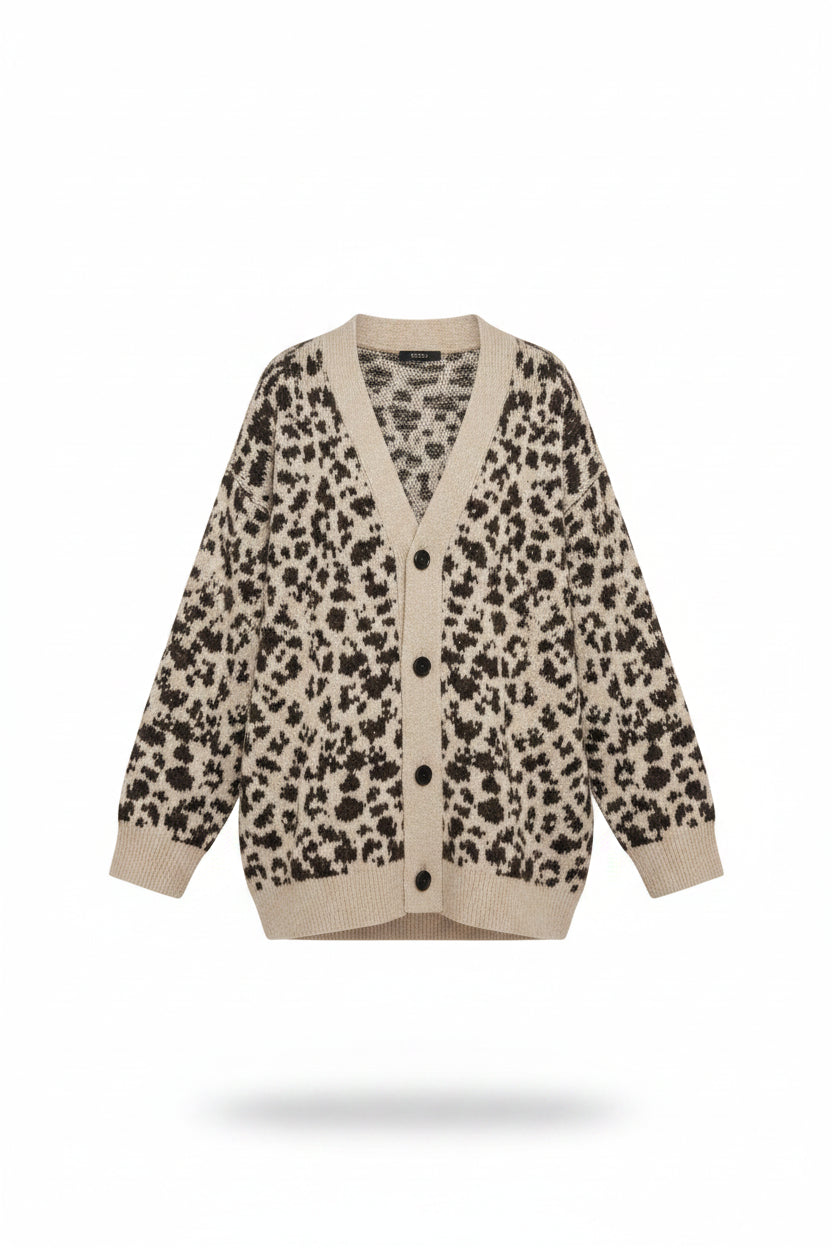 Chaqueta de Punto con Estampado