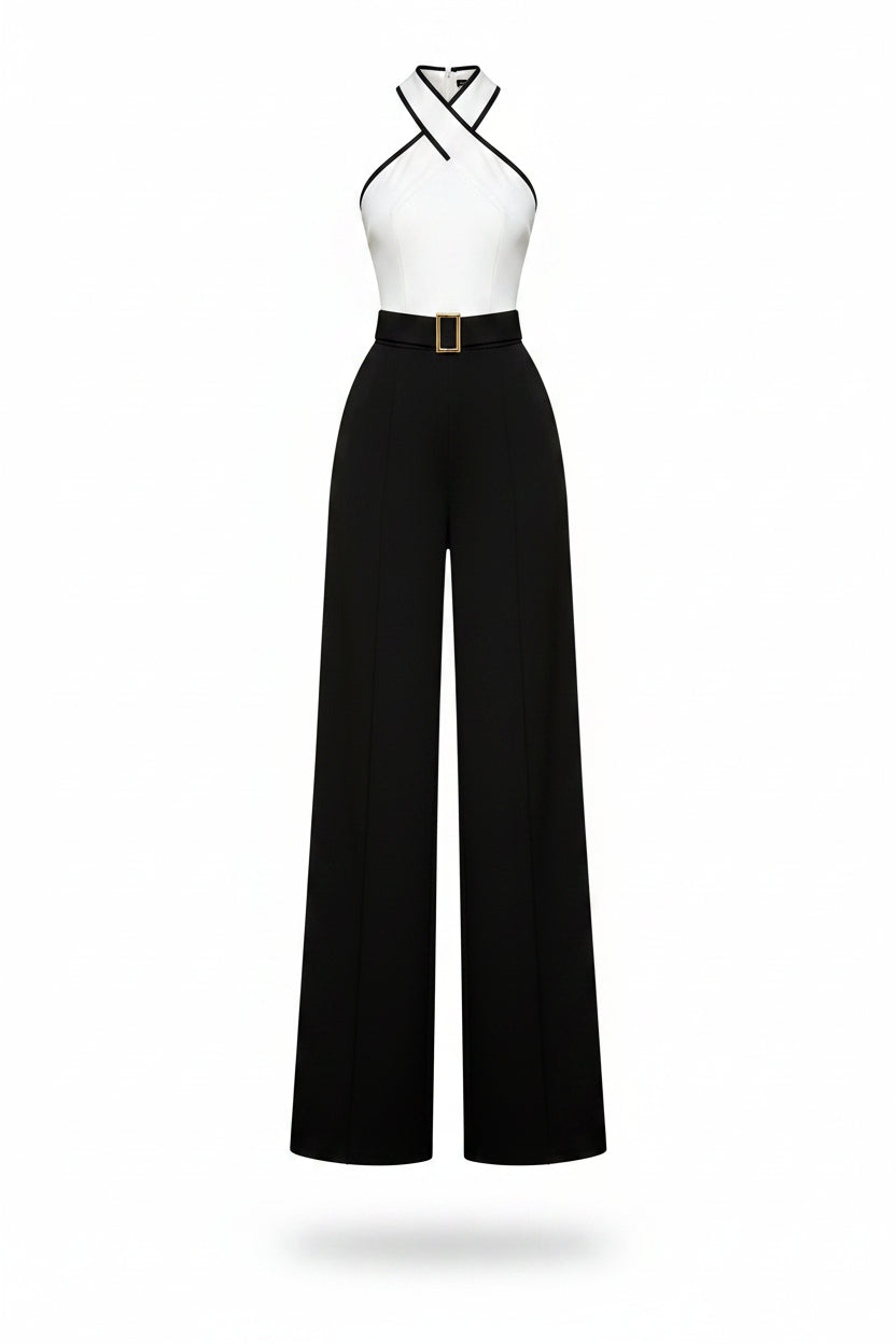 Mono Halter Blanco y Negro