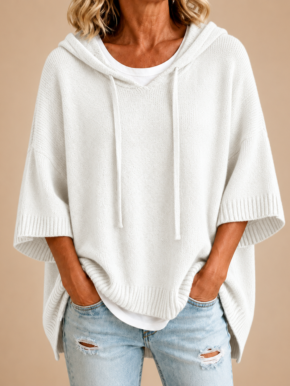 MIRELLA™ | Poncho de Punto con Capucha