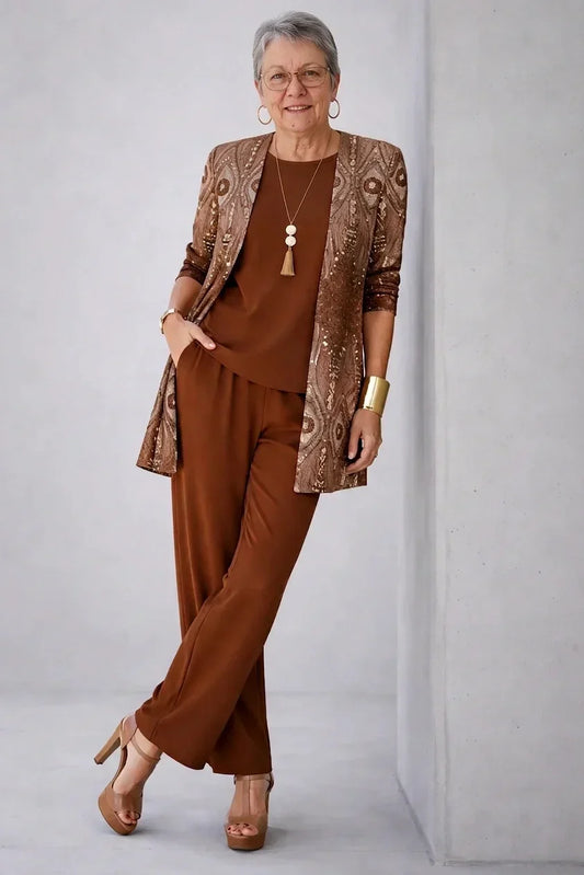 LIDIA | Conjunto de 3 Piezas Óxido Paisley