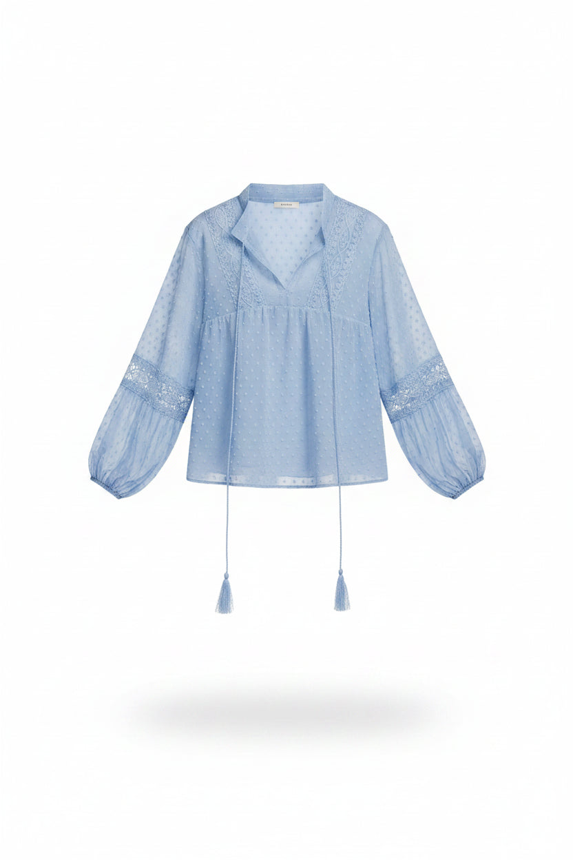 Blusa de Malla con Lunares