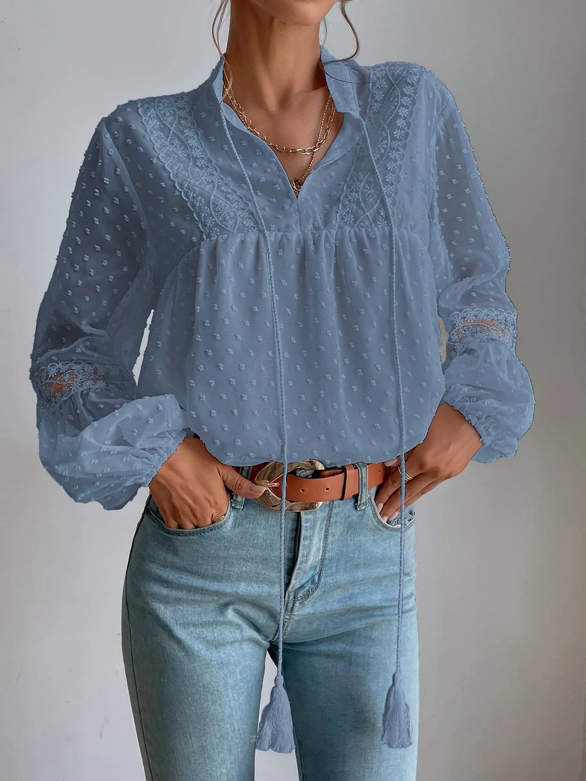 Blusa de Malla con Lunares