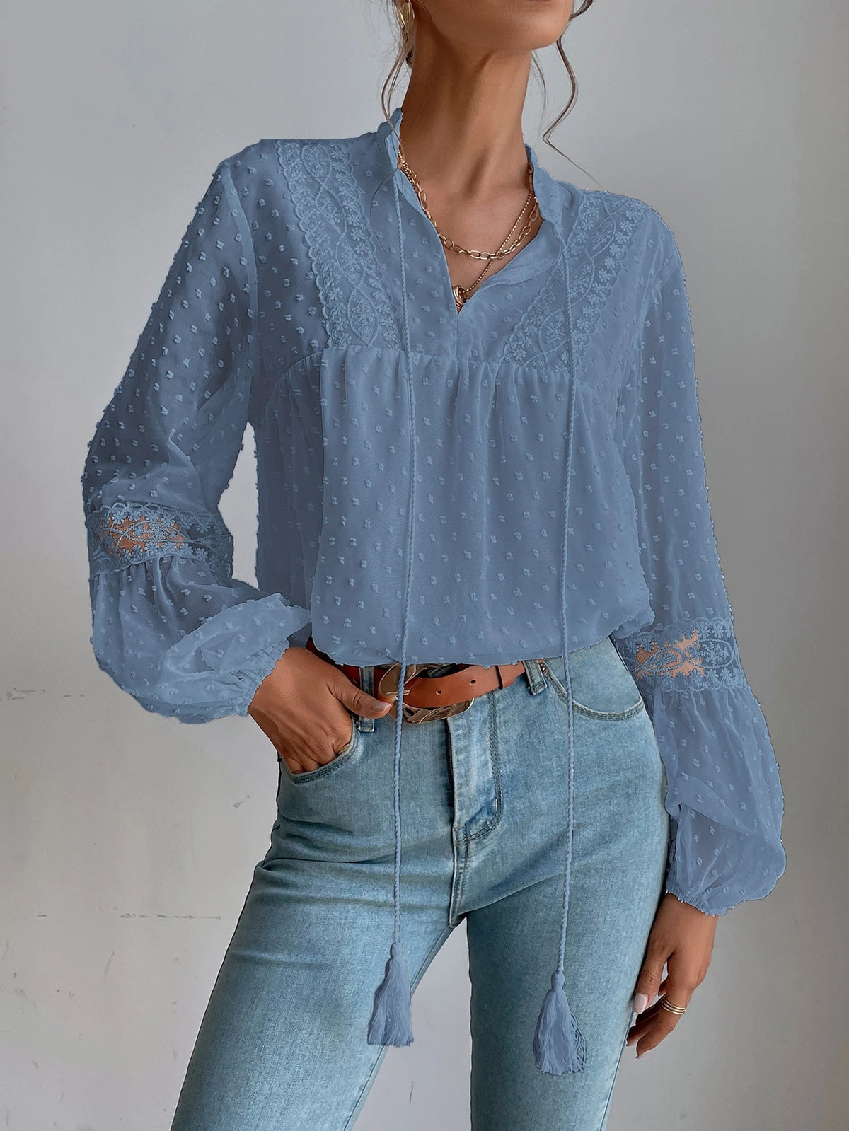 Blusa de Malla con Lunares