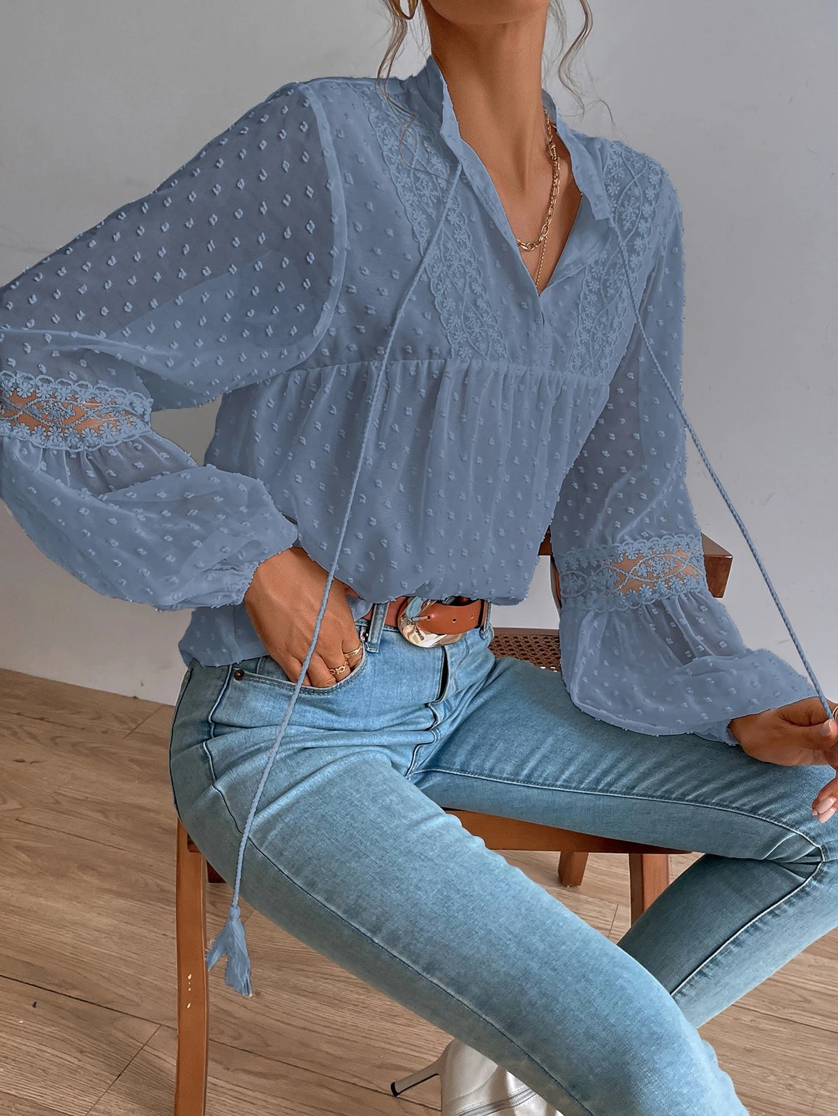 Blusa de Malla con Lunares