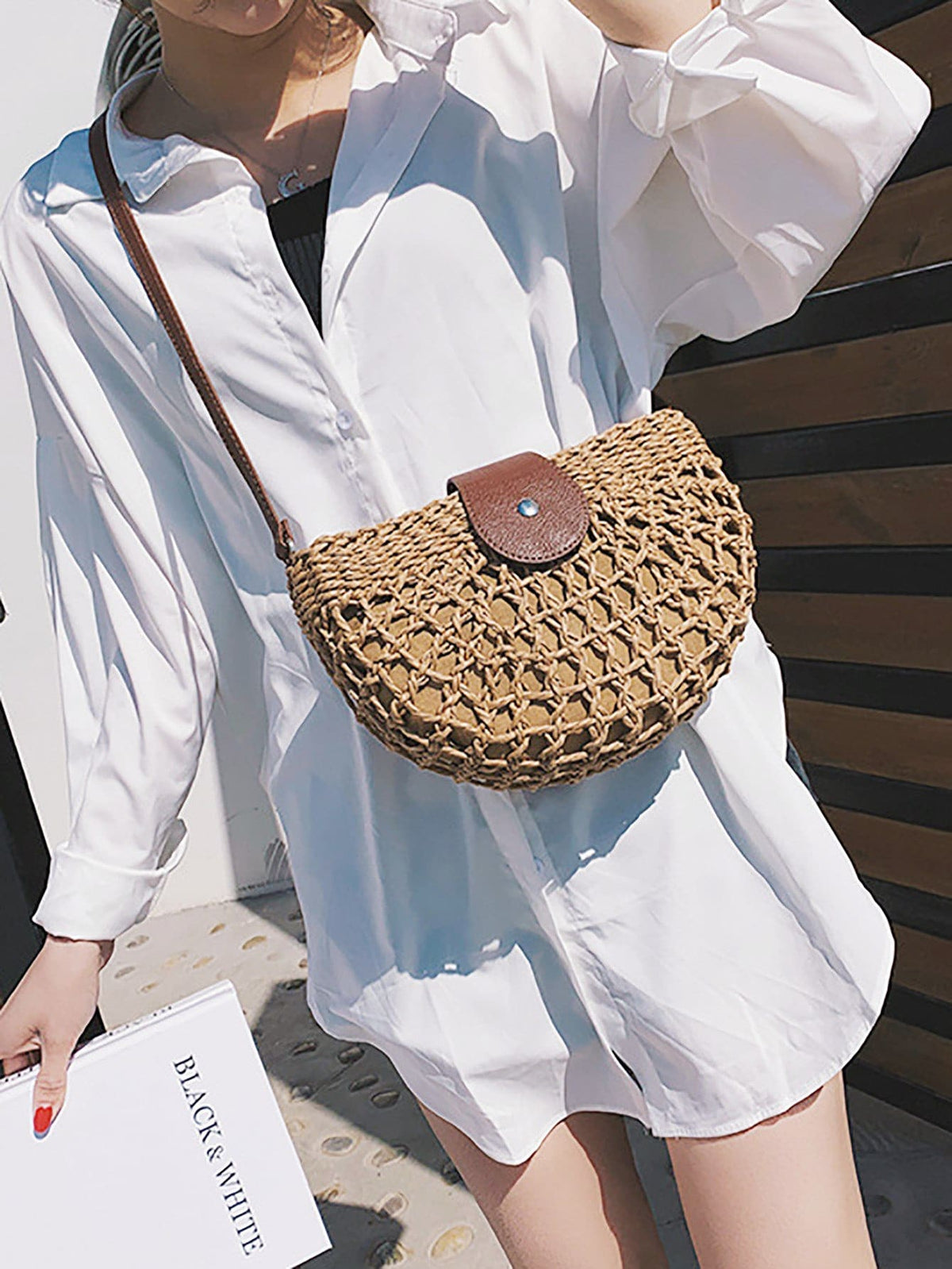 Bolso de Paja Calado para Playa