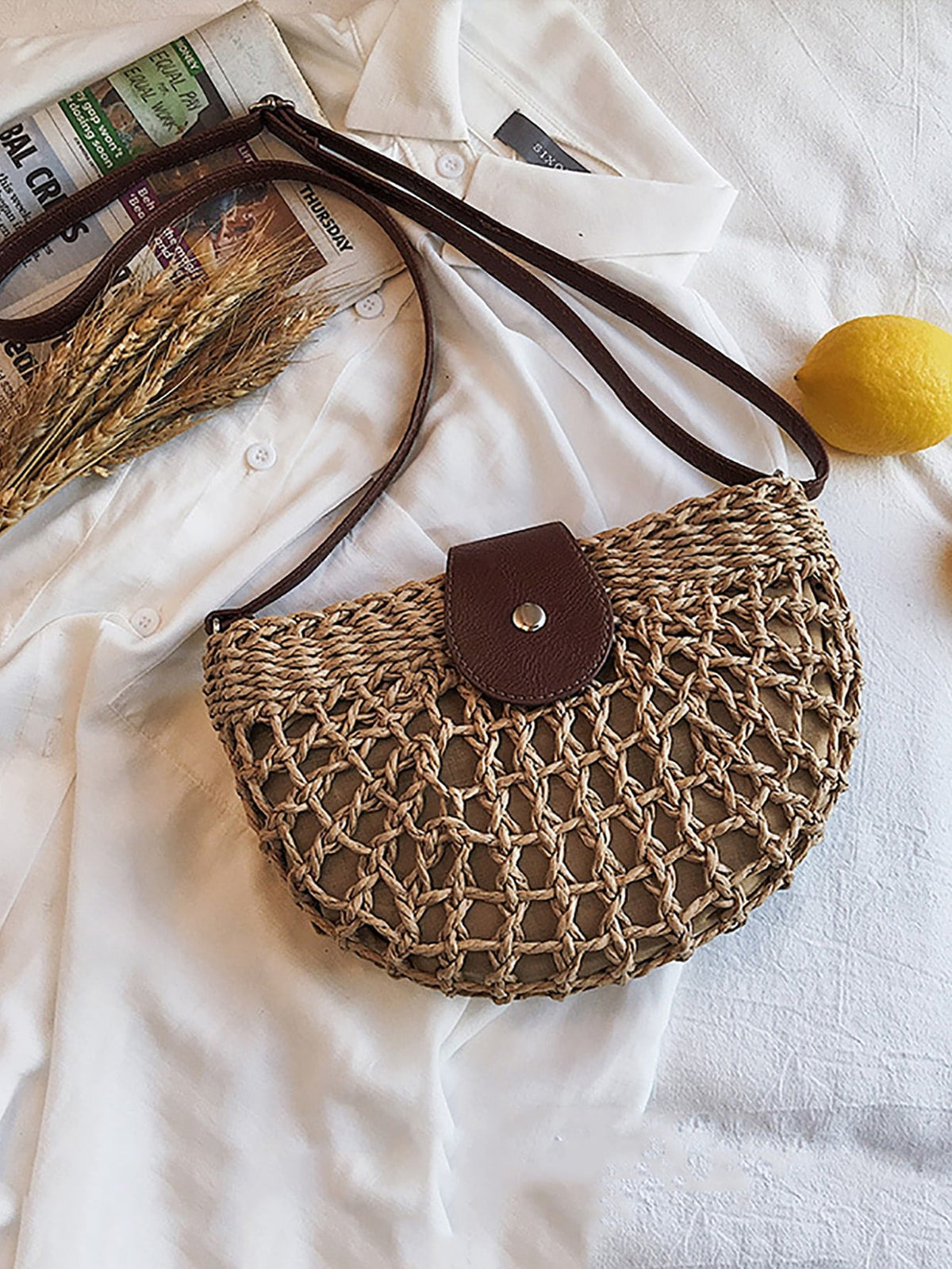 Bolso de Paja Calado para Playa