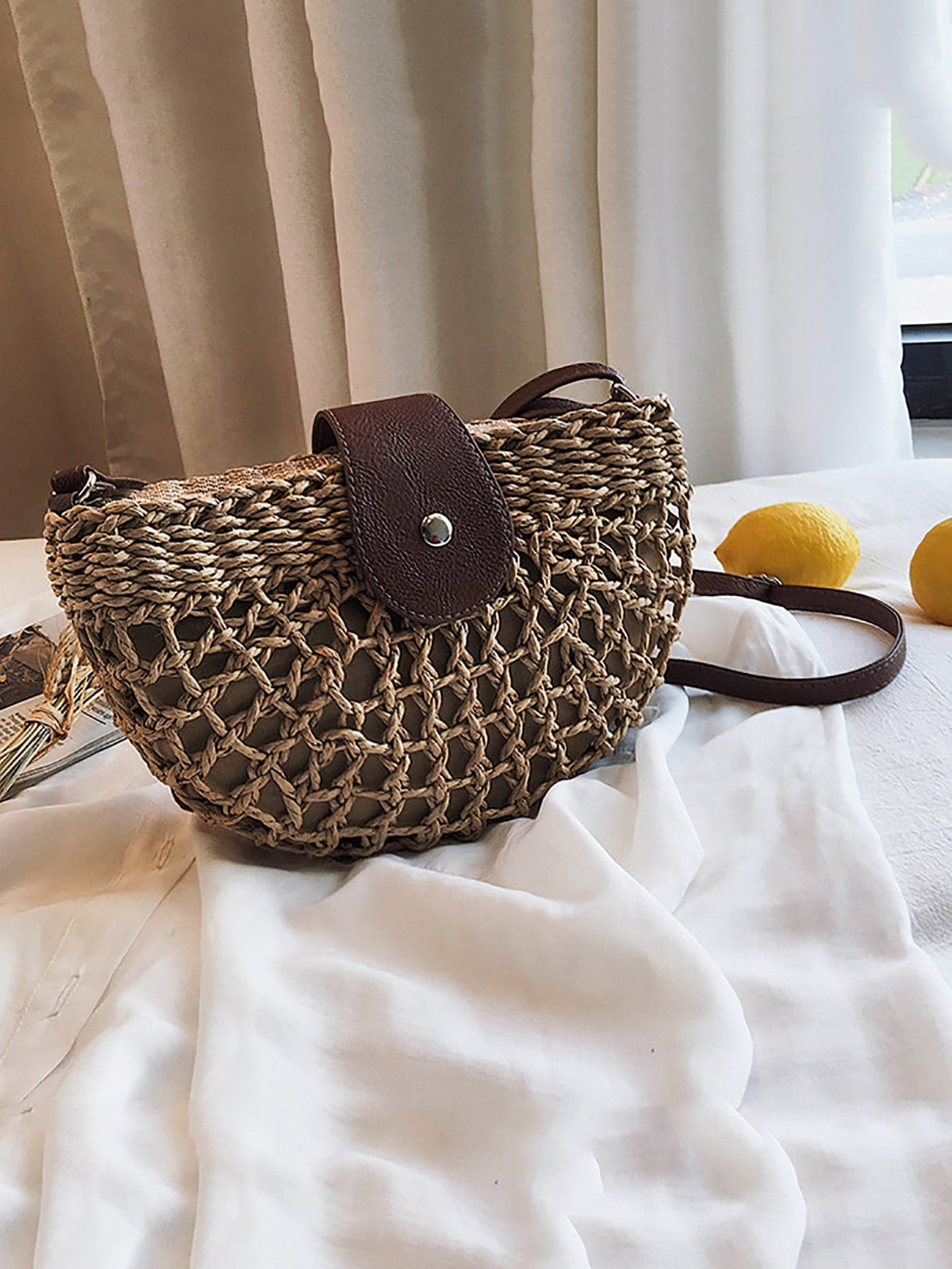 Bolso de Paja Calado para Playa