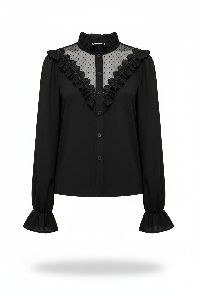 Blusa de Malla con Mangas