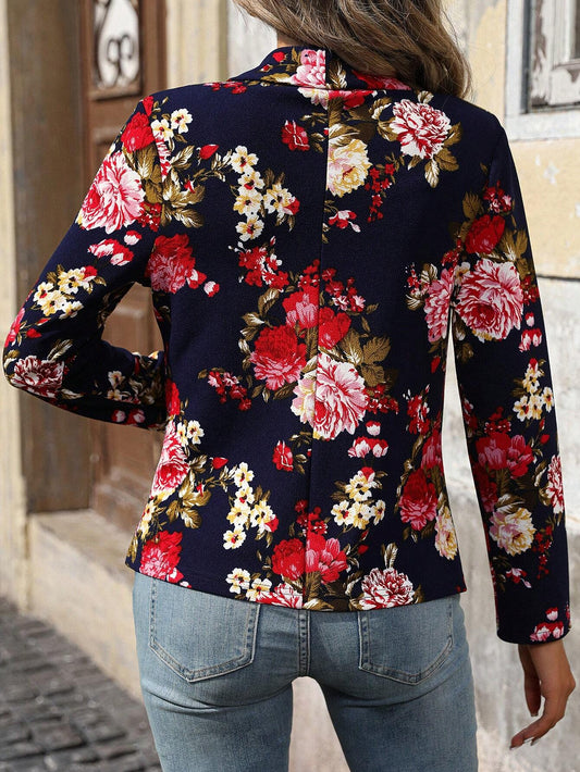 Blazer Floral de Manga Larga