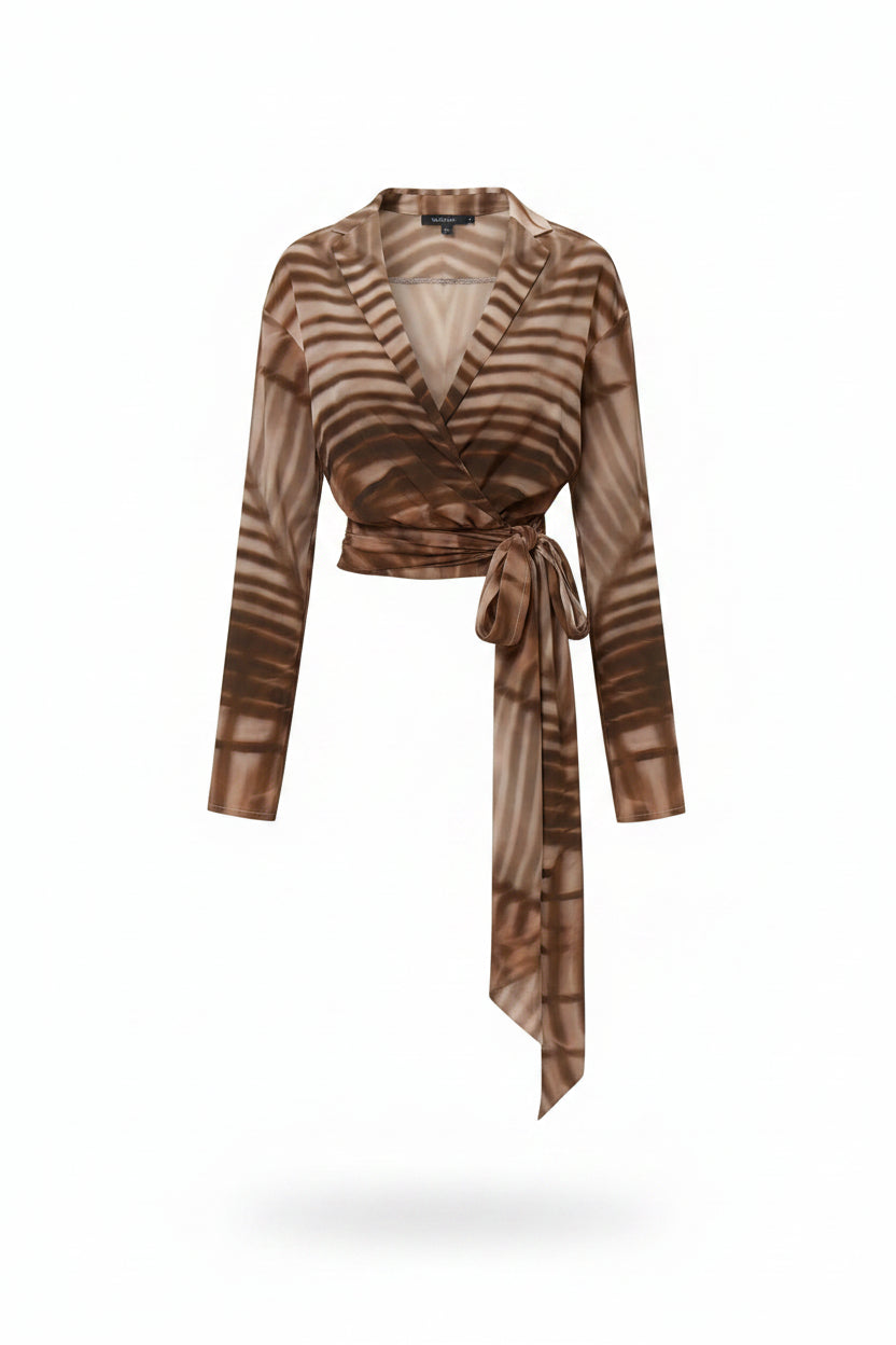 Blusa de Gasa Estampada