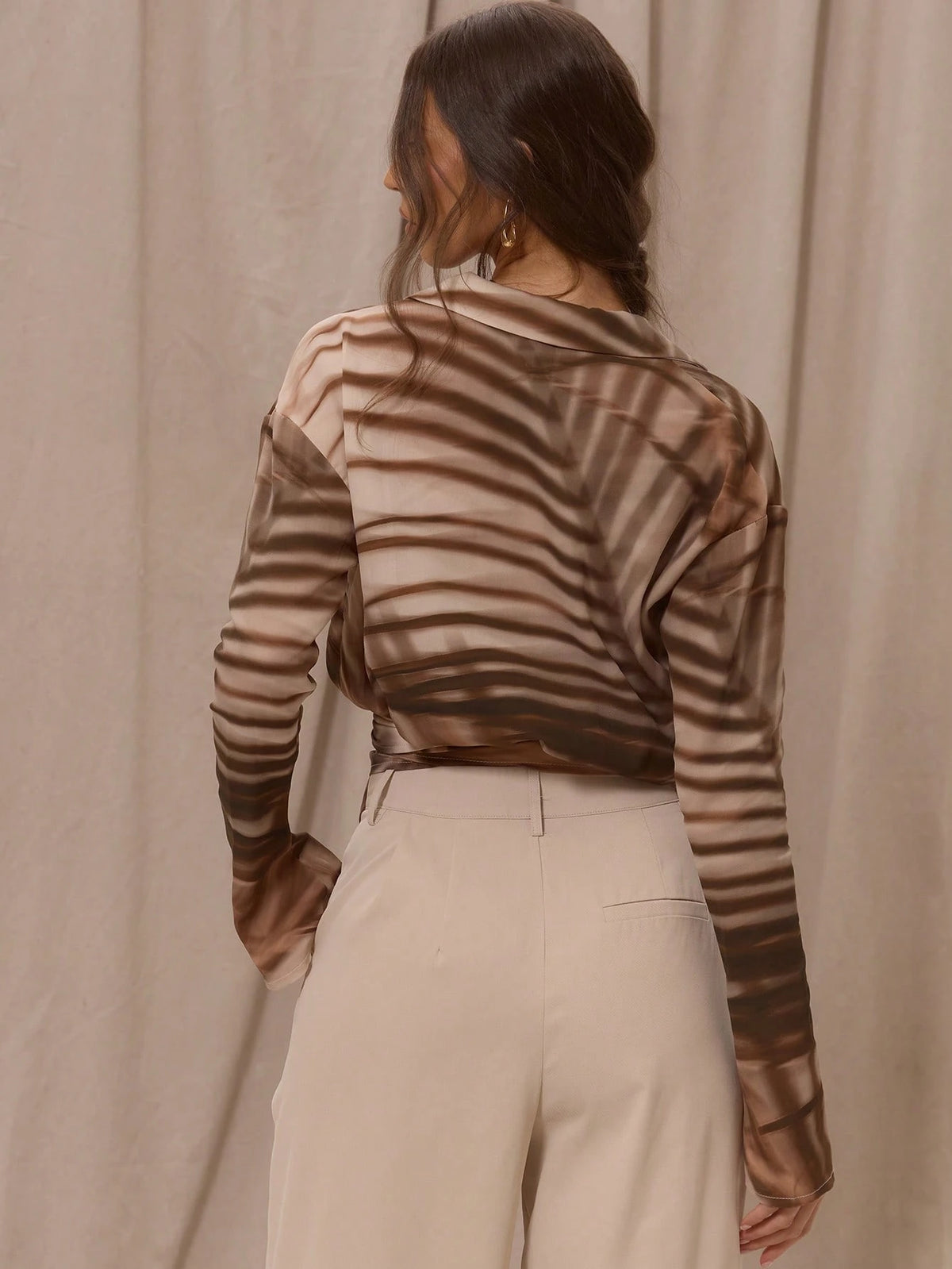 Blusa de Gasa Estampada