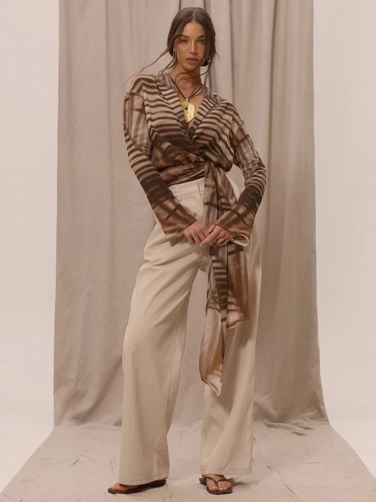 Blusa de Gasa Estampada