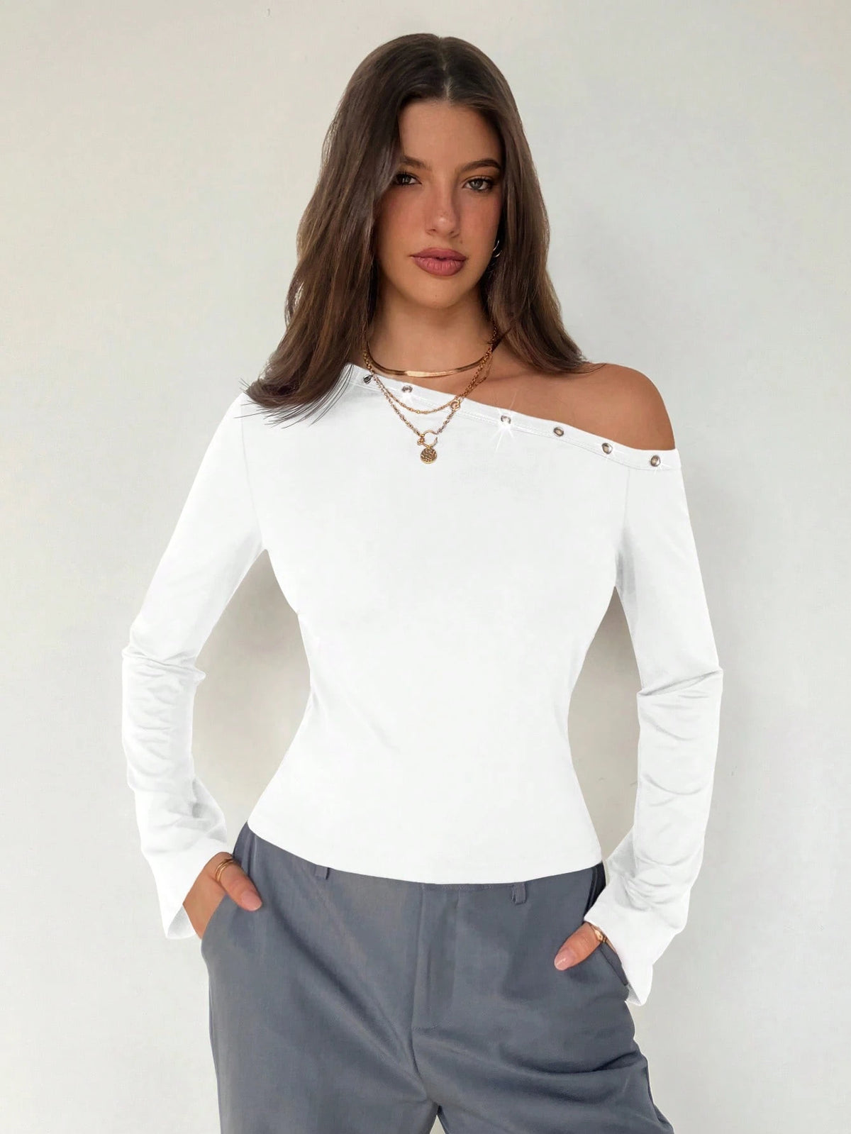 Blusa Blanca Asimétrica
