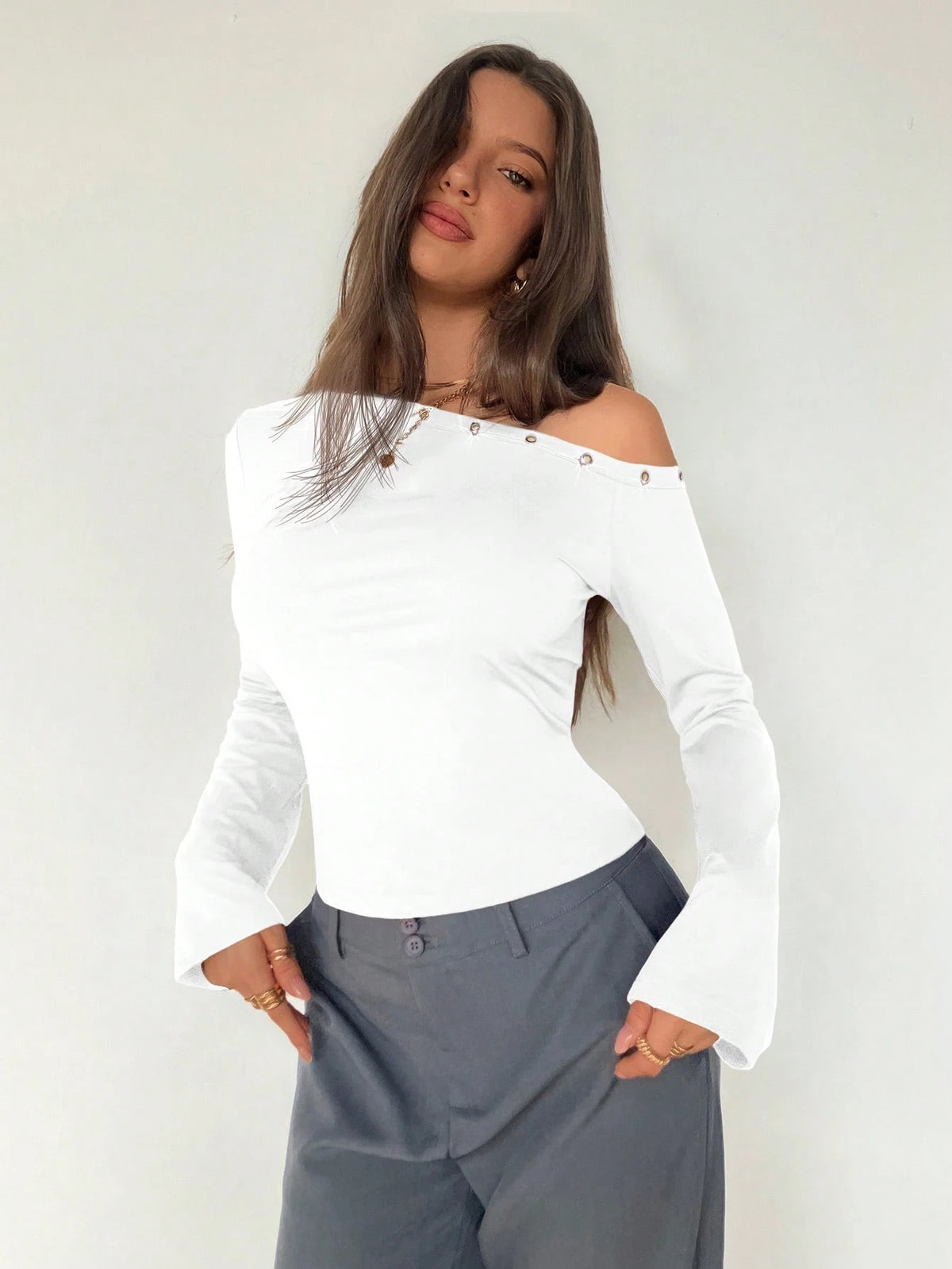 Blusa Blanca Asimétrica