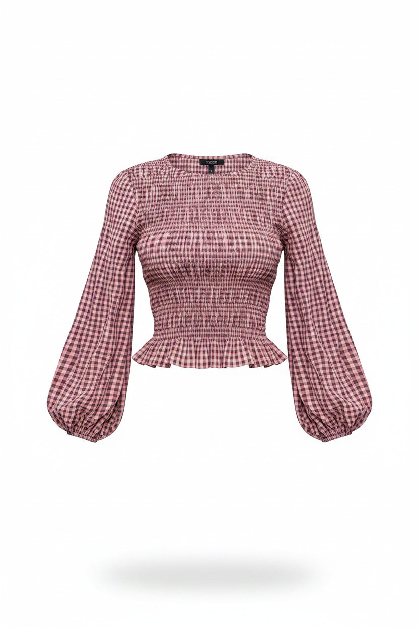 Camisa a Cuadros con Cintura Ceñida