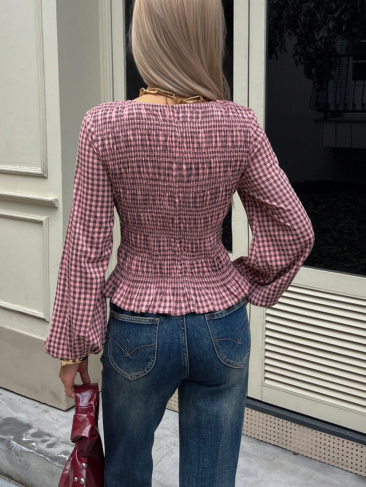 Camisa a Cuadros con Cintura Ceñida