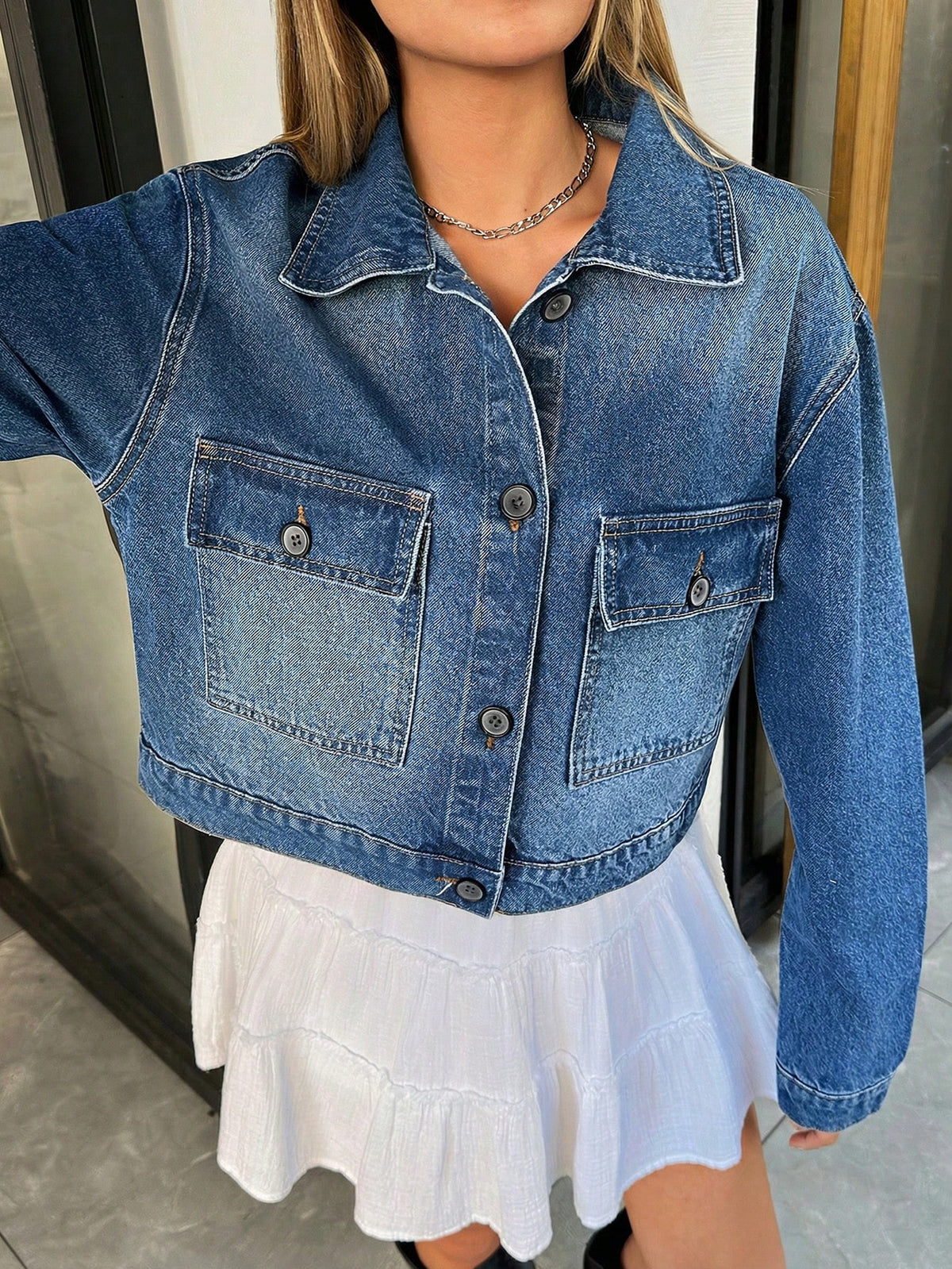 Chaqueta Vaquera Corta Azul