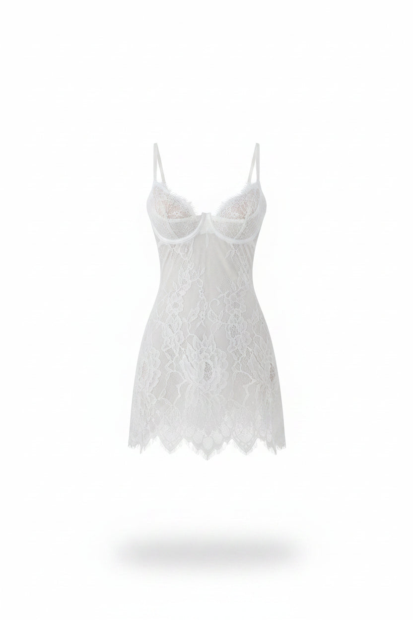 Camisón Transparente de Encaje