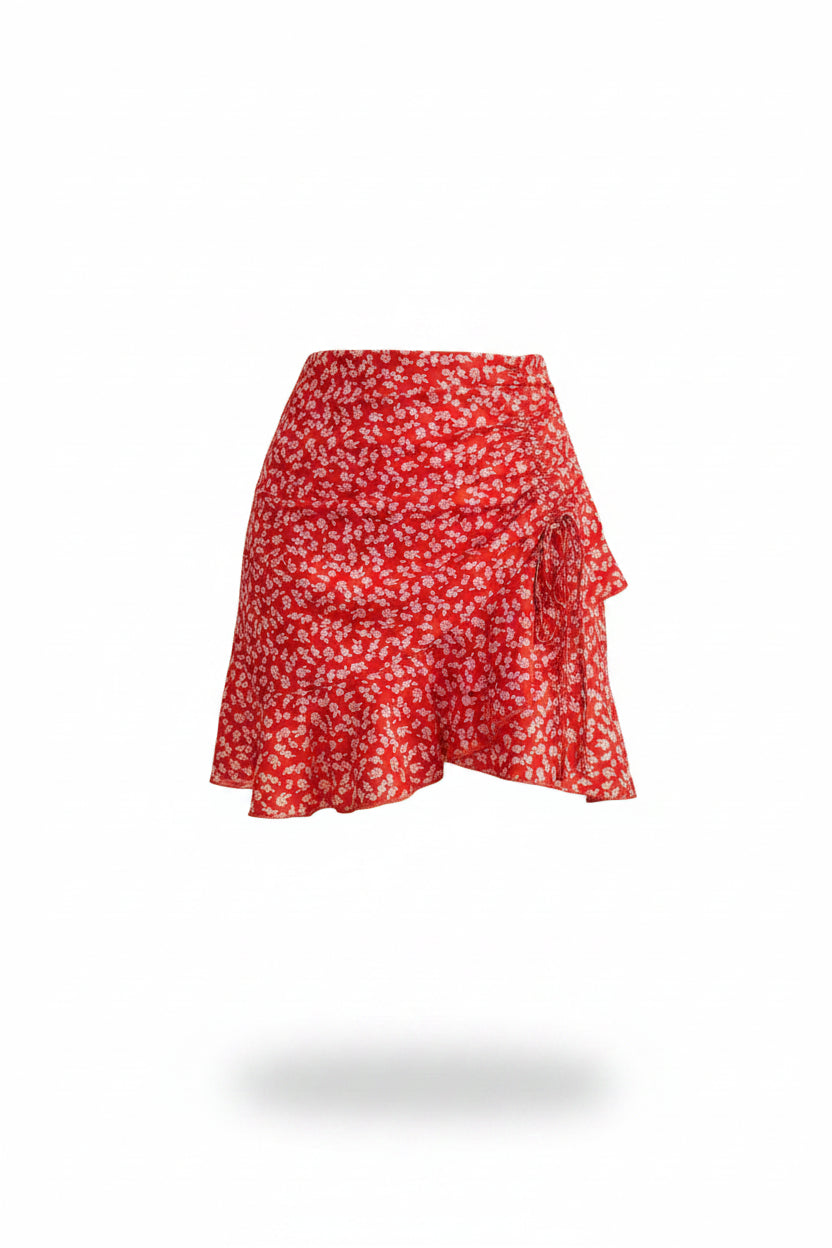 Minifalda Floral con Volantes