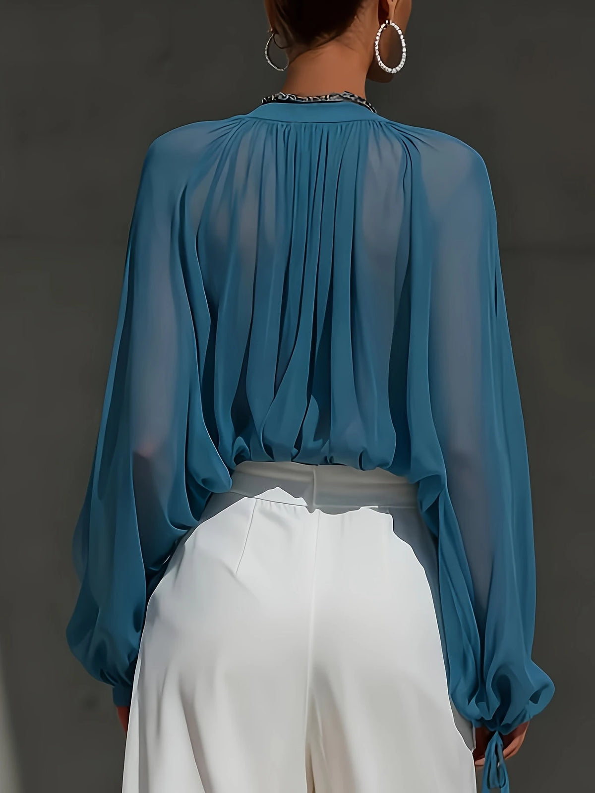 Blusa de Gasa Semitransparente