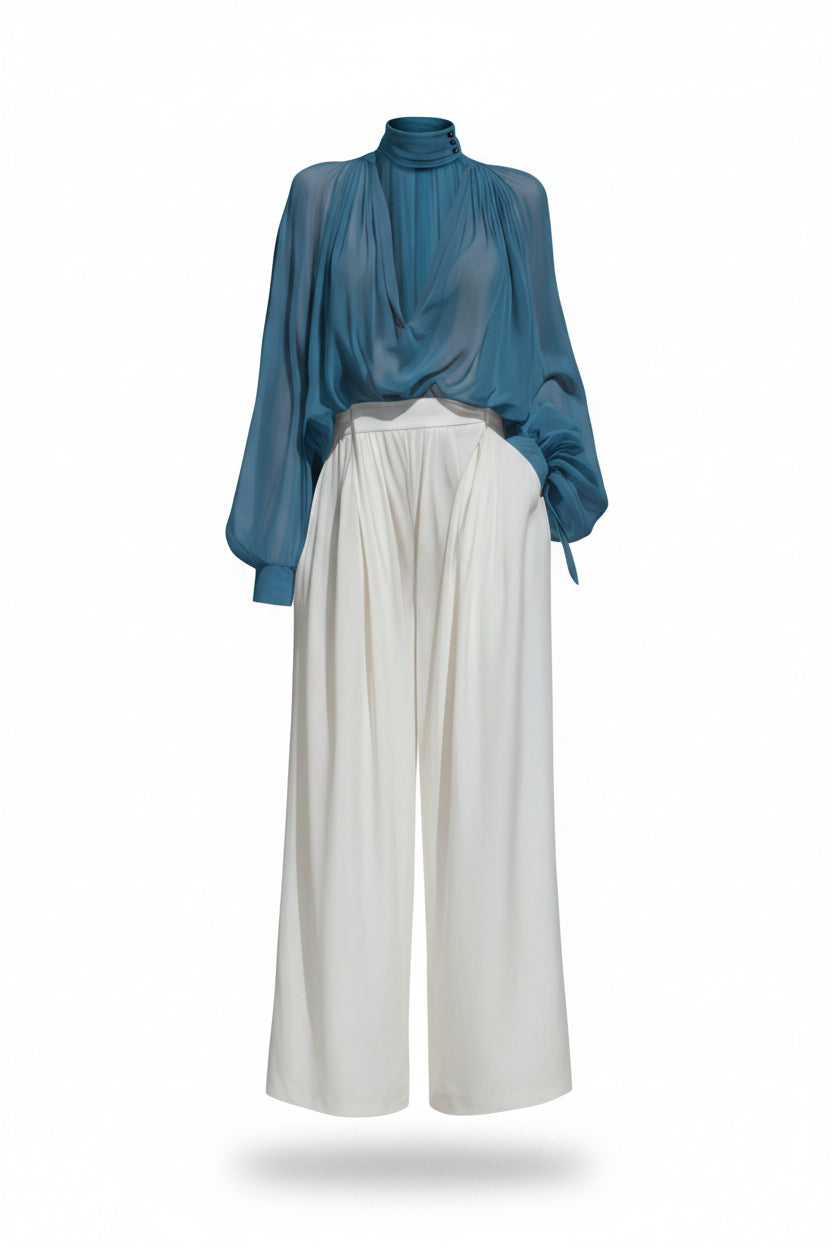 Blusa de Gasa Semitransparente