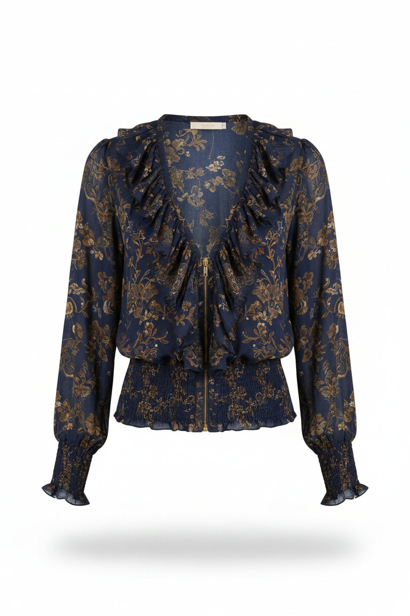 Blusa Francesa Vintage con Volantes