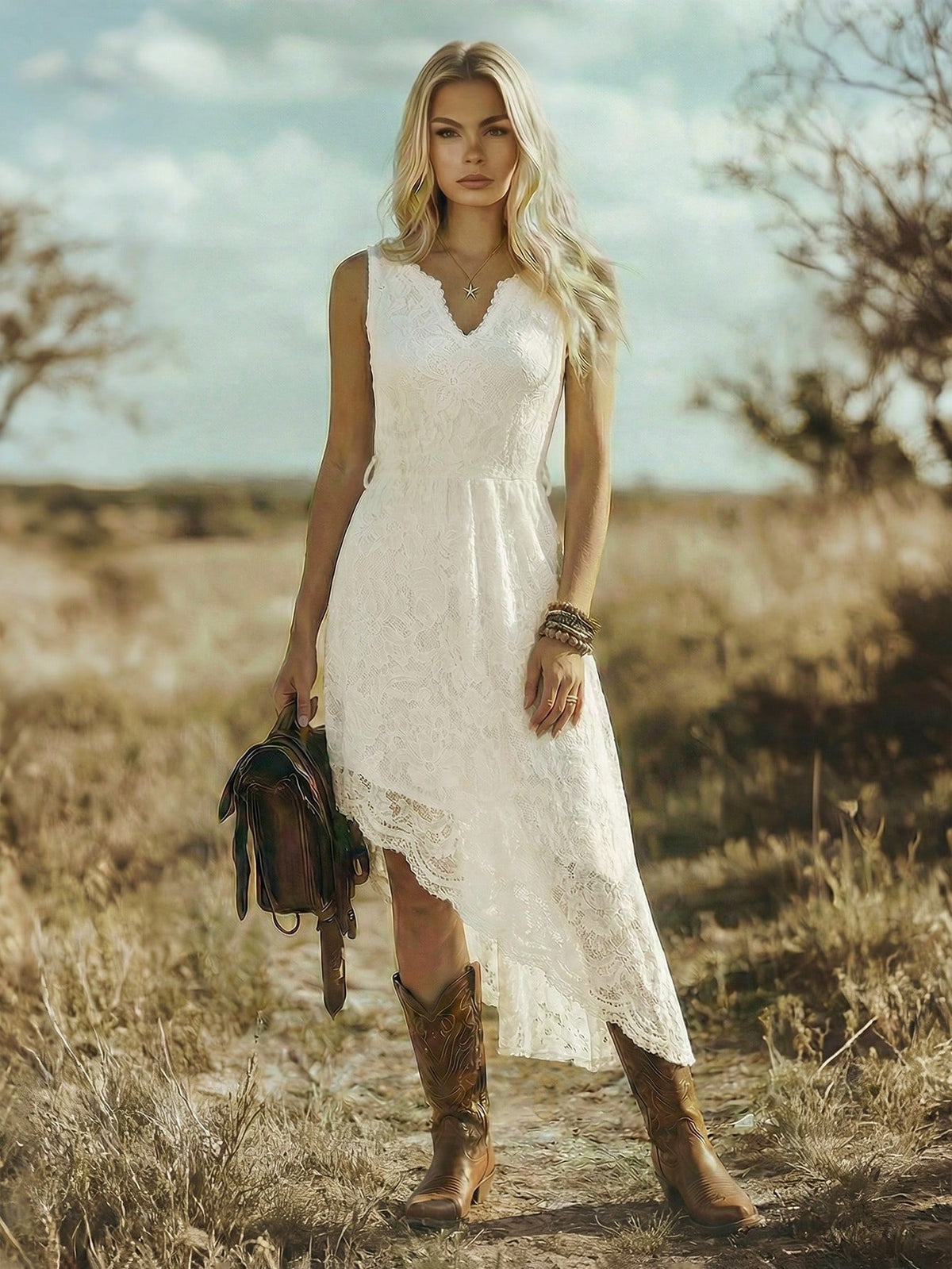 Vestido Midi Ajustado con Encaje