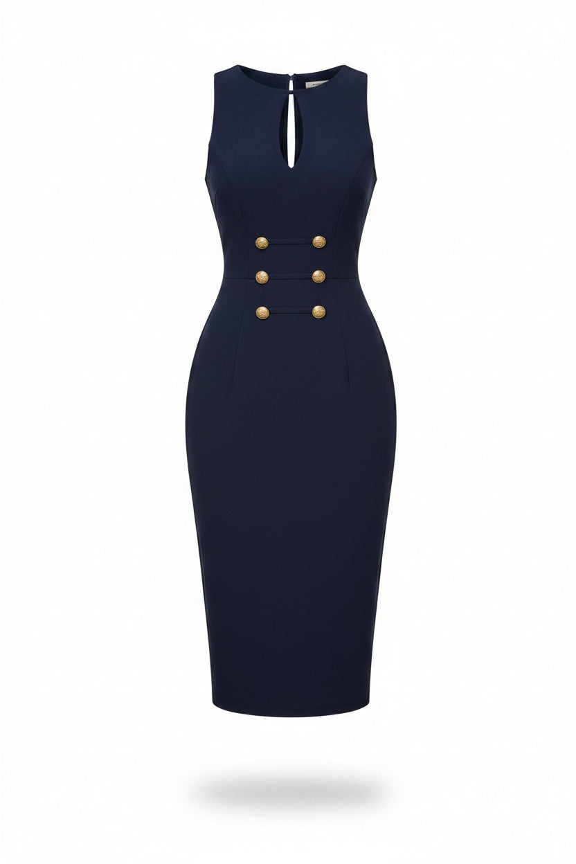 Vestido Verde Ajustado con Escote en V
