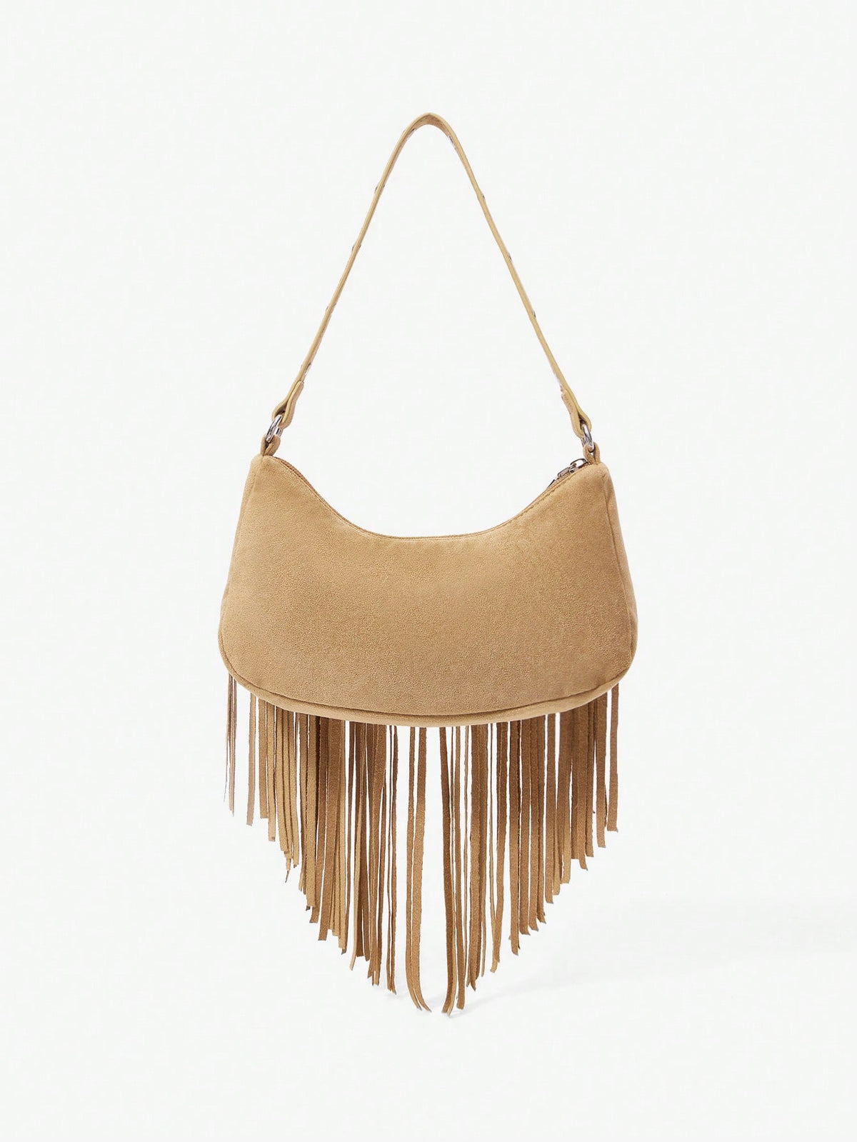 Bolso de Hombro de Ante con Flecos