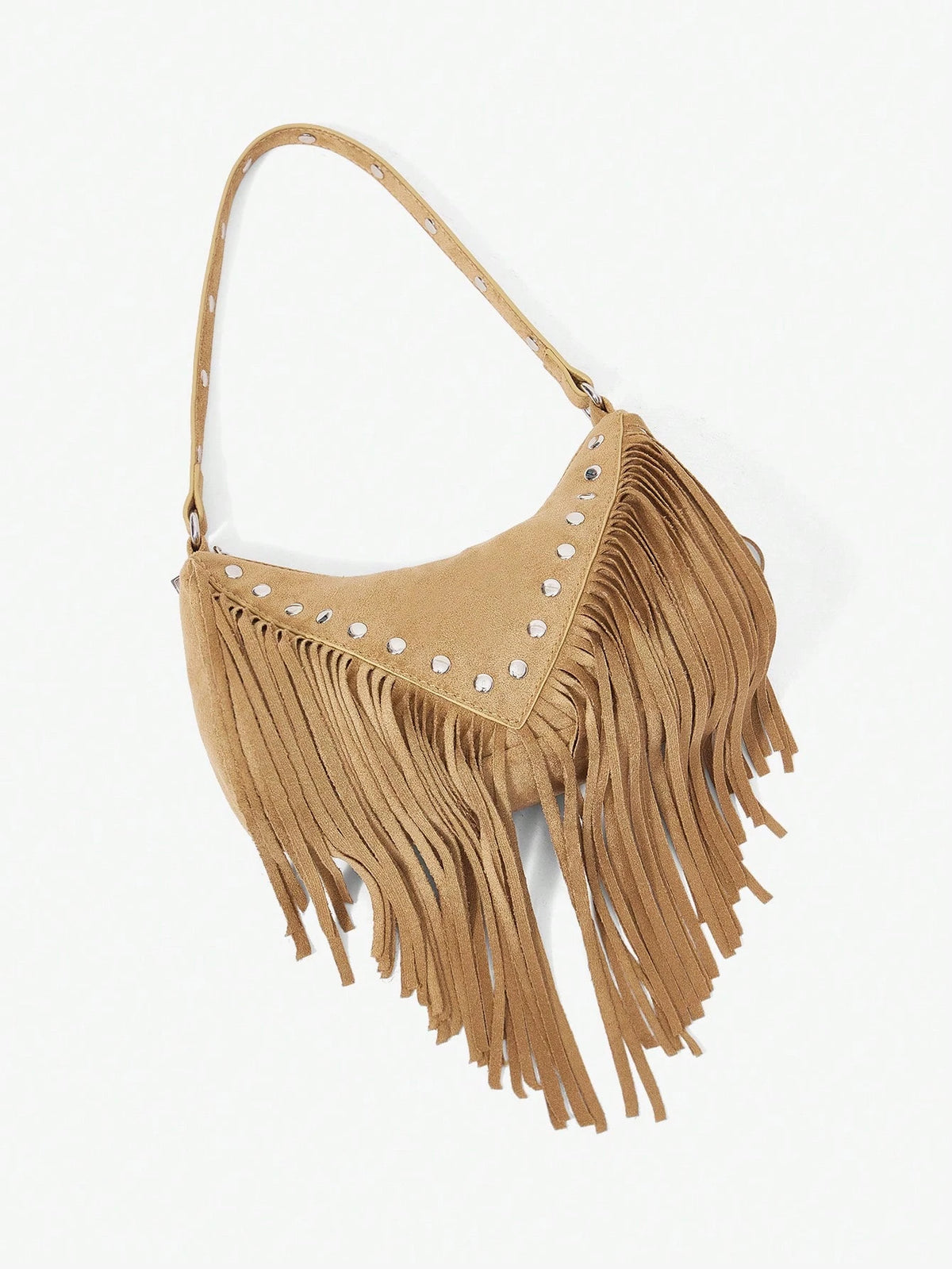 Bolso de Hombro de Ante con Flecos