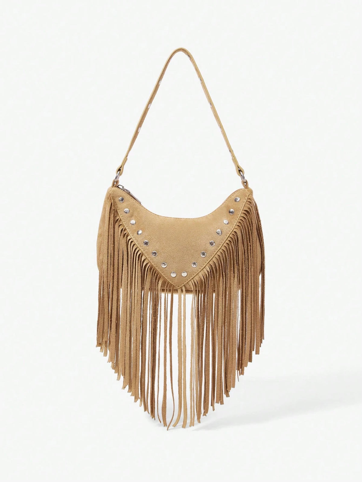 Bolso de Hombro de Ante con Flecos