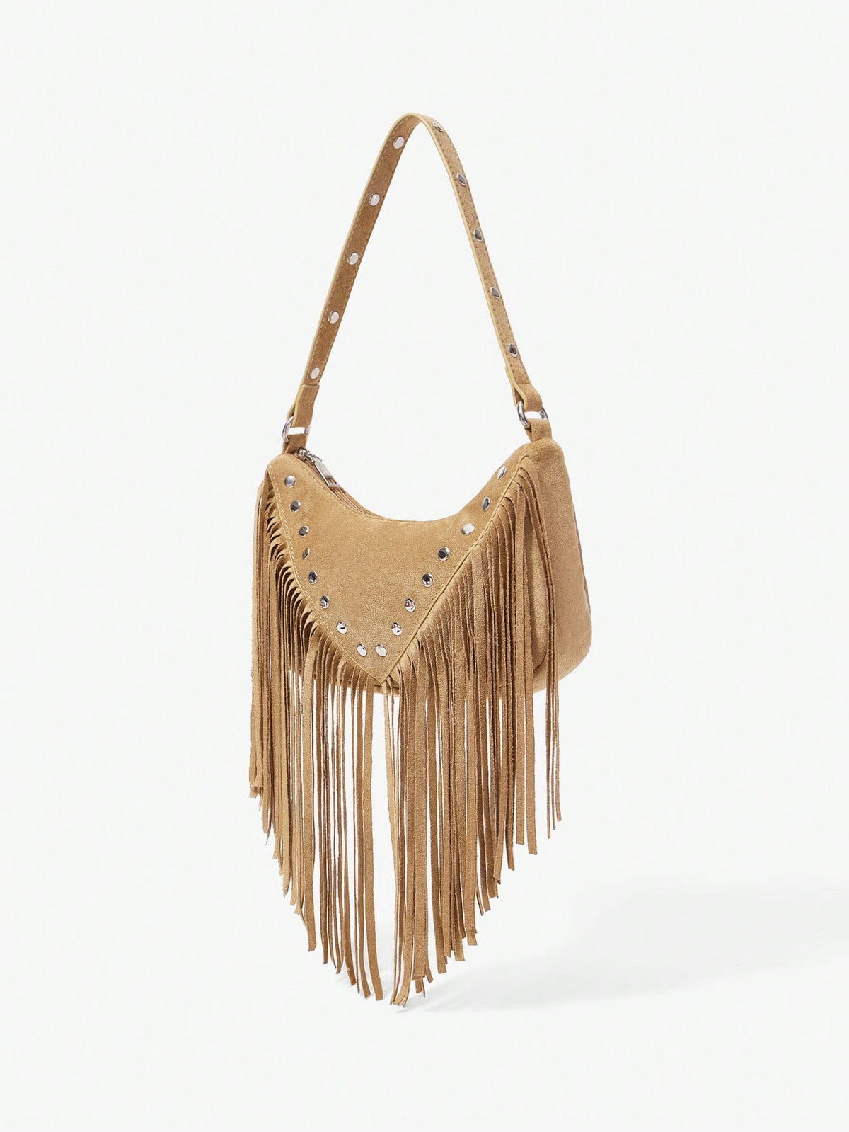 Bolso de Hombro de Ante con Flecos