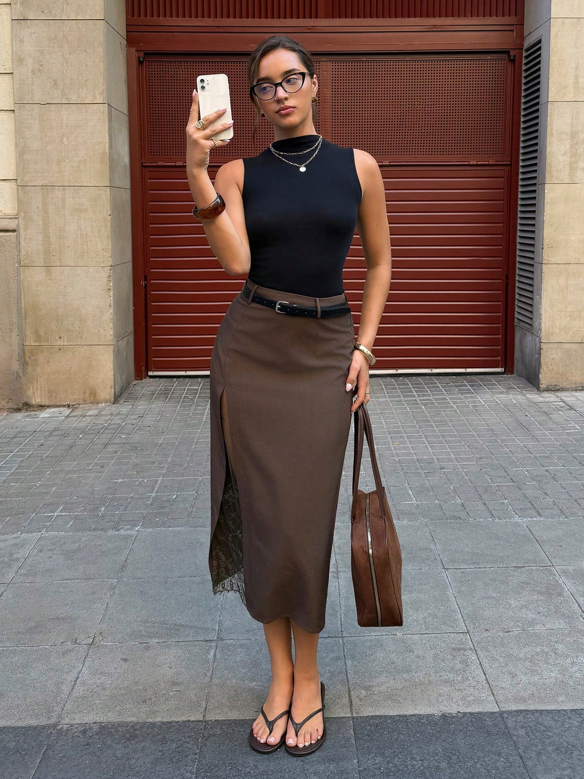 Falda Lápiz con Encaje