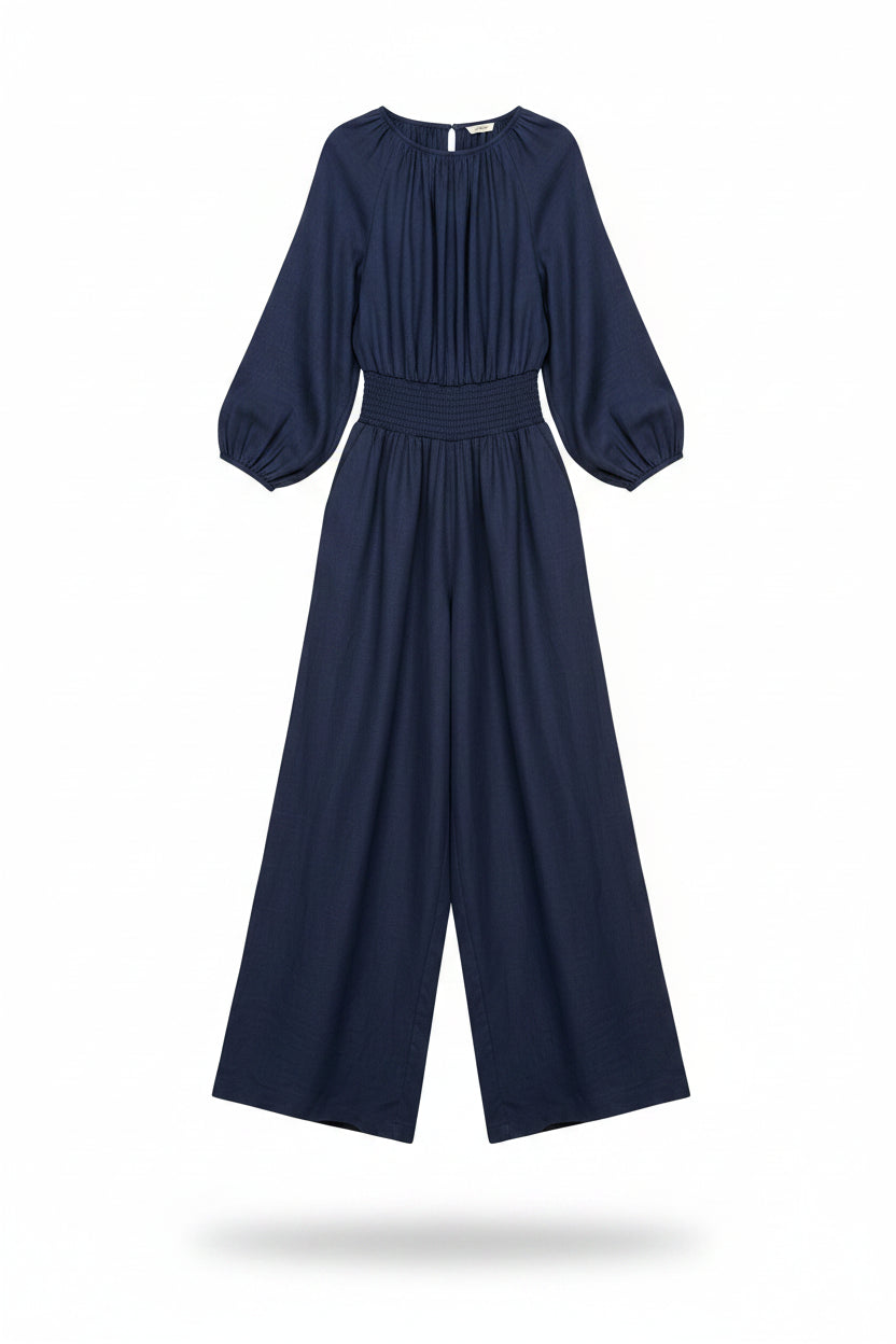 Mono Elegante con Cuello Redondo
