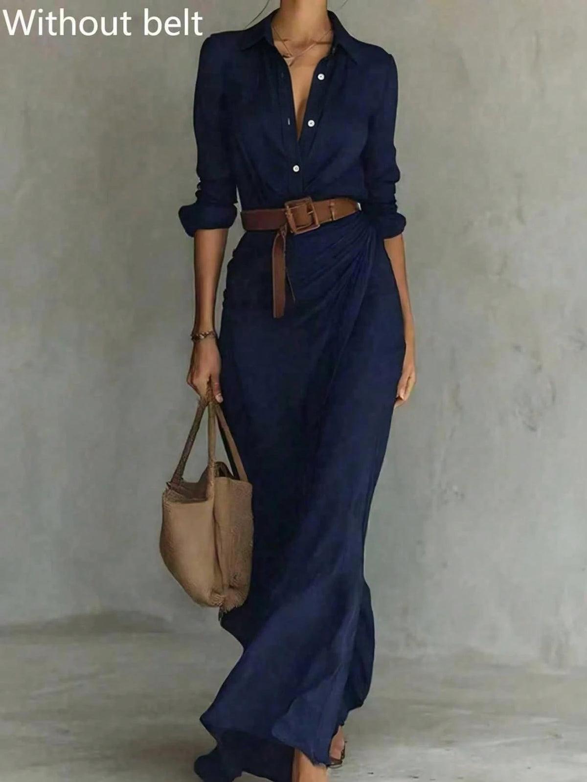 Vestido Camisero Largo con Botones