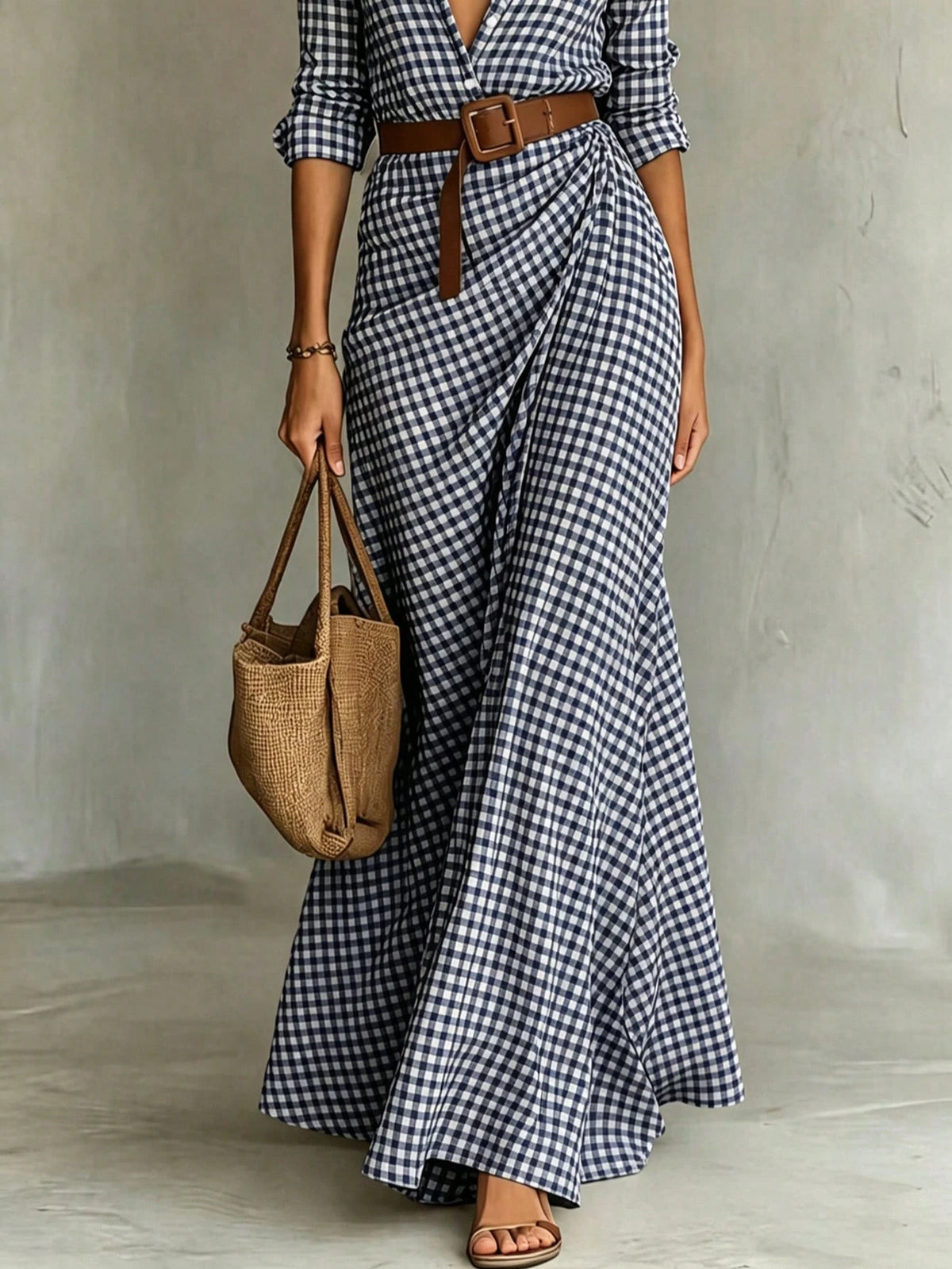 Vestido Midi a Cuadros