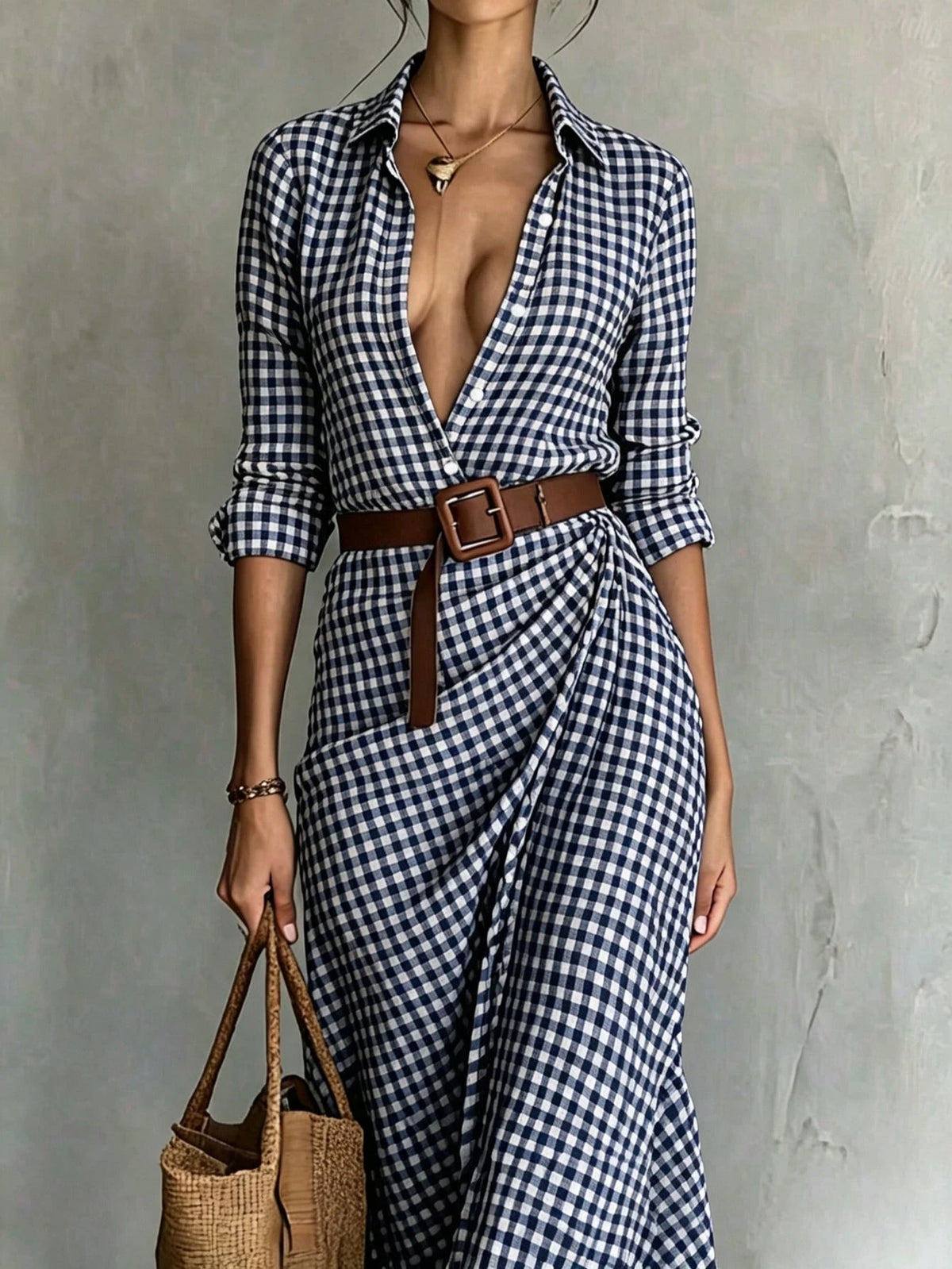 Vestido Midi a Cuadros