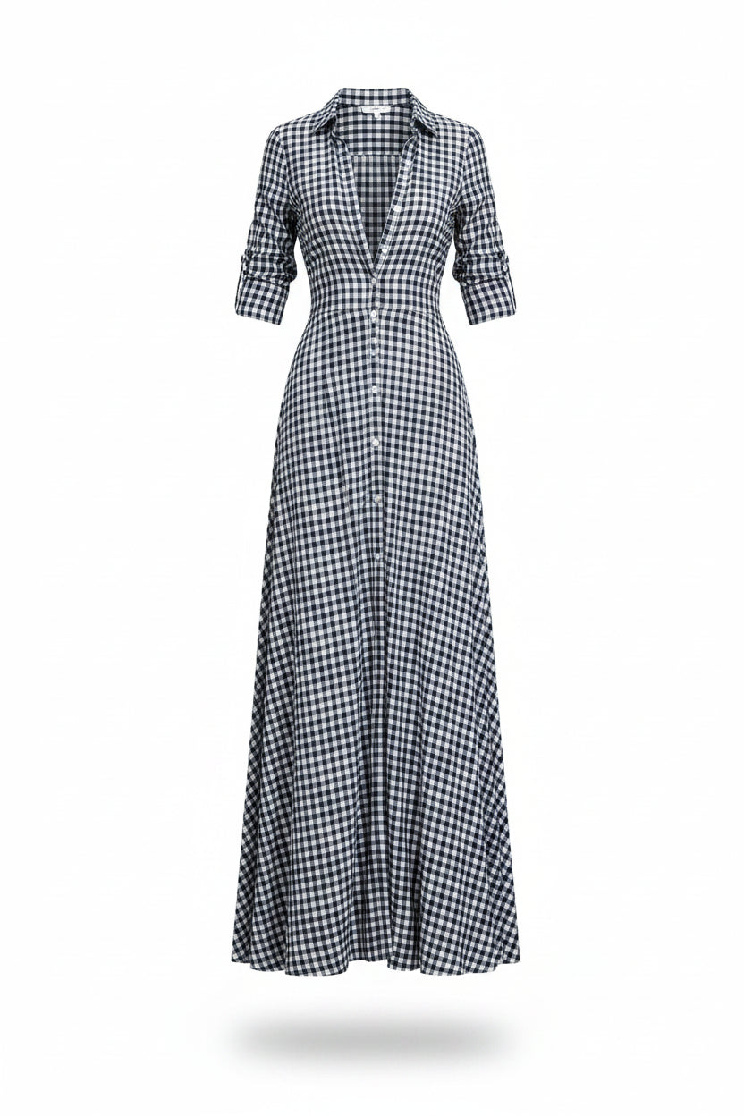 Vestido Midi a Cuadros