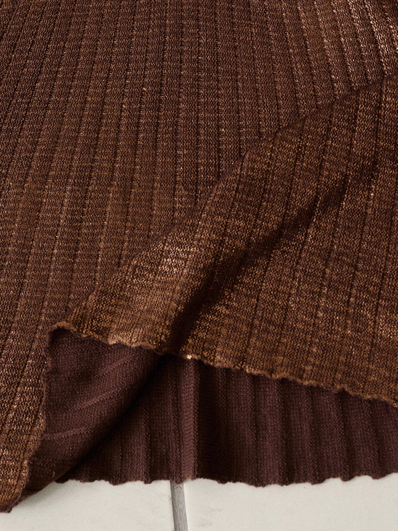 Vestido Suéter de Punto Acanalado
