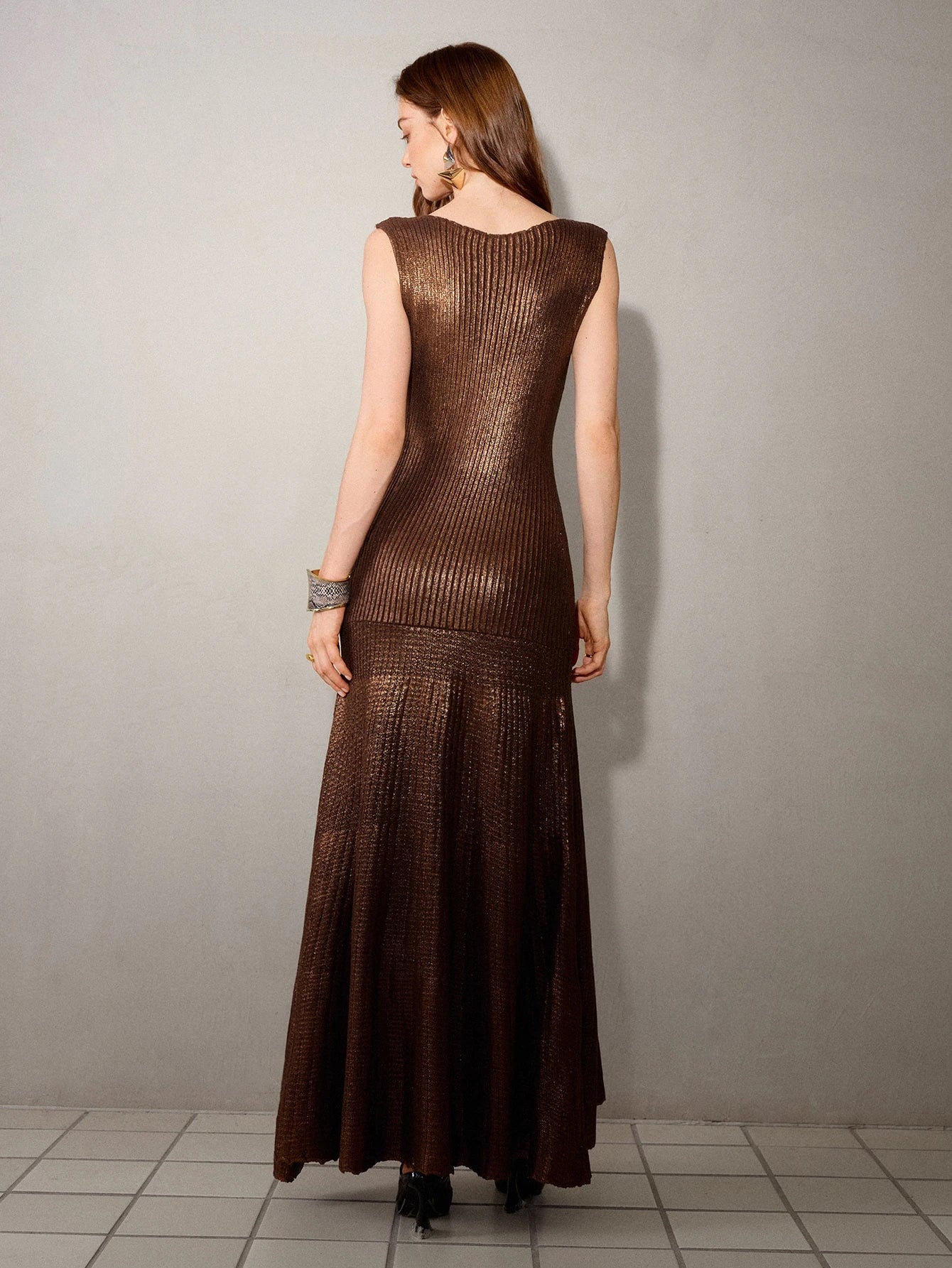 Vestido Suéter de Punto Acanalado