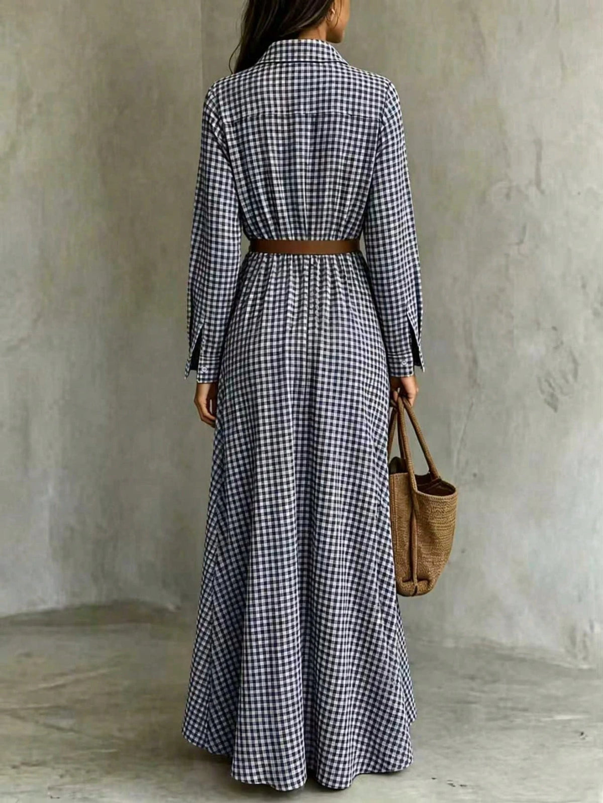 Vestido Midi a Cuadros