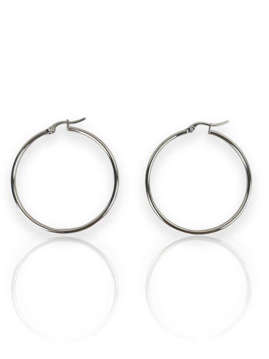 Pendientes aros plateados
