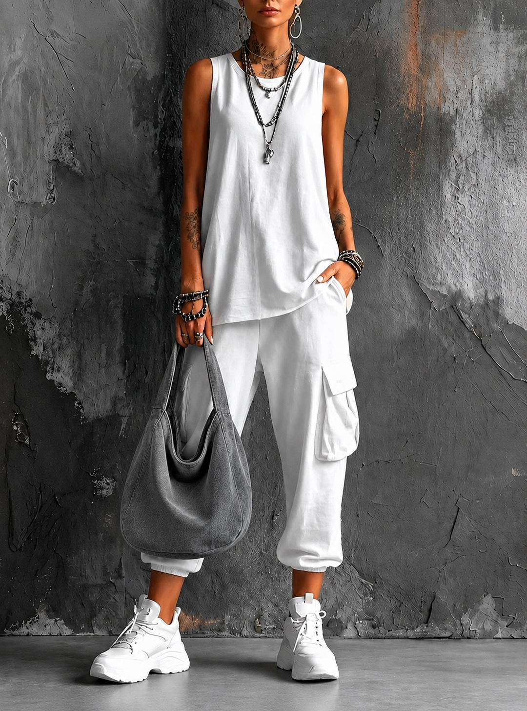 Conjunto casual de confort urbano