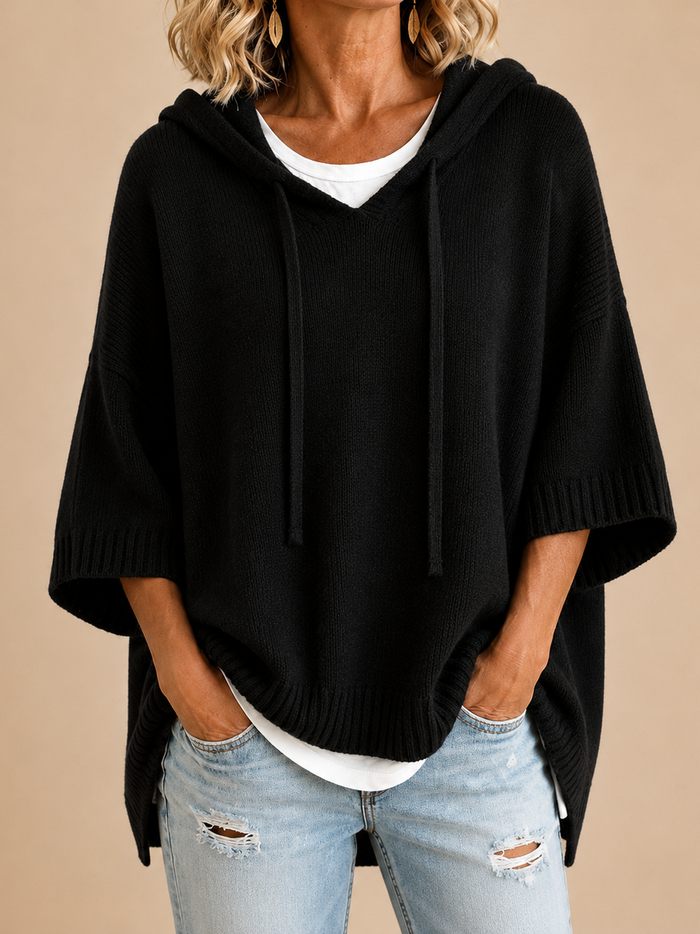 MIRELLA™ | Poncho de Punto con Capucha