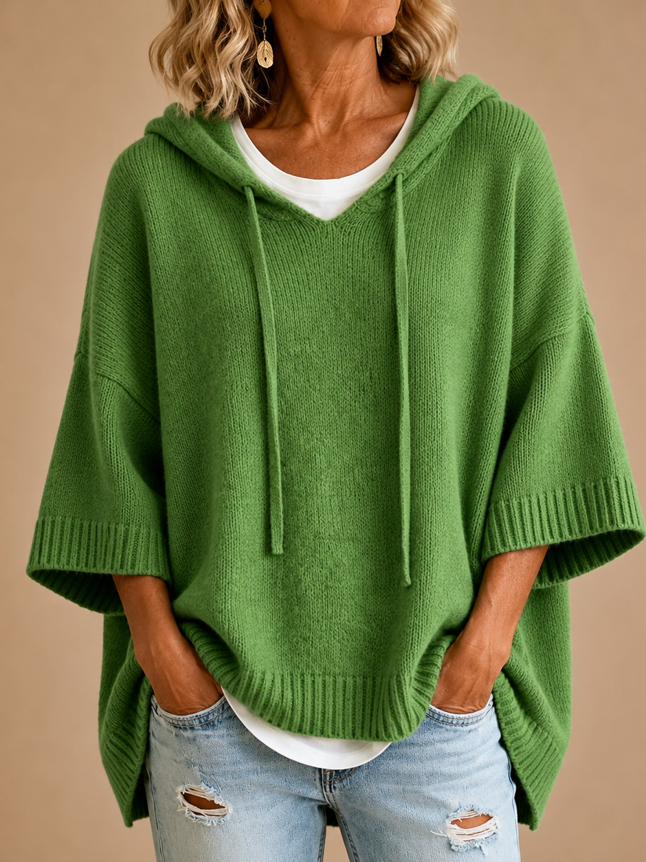 MIRELLA™ | Poncho de Punto con Capucha