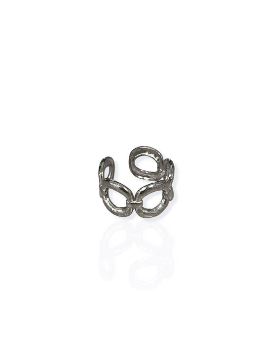 Anillo cadena entrelazada plateado