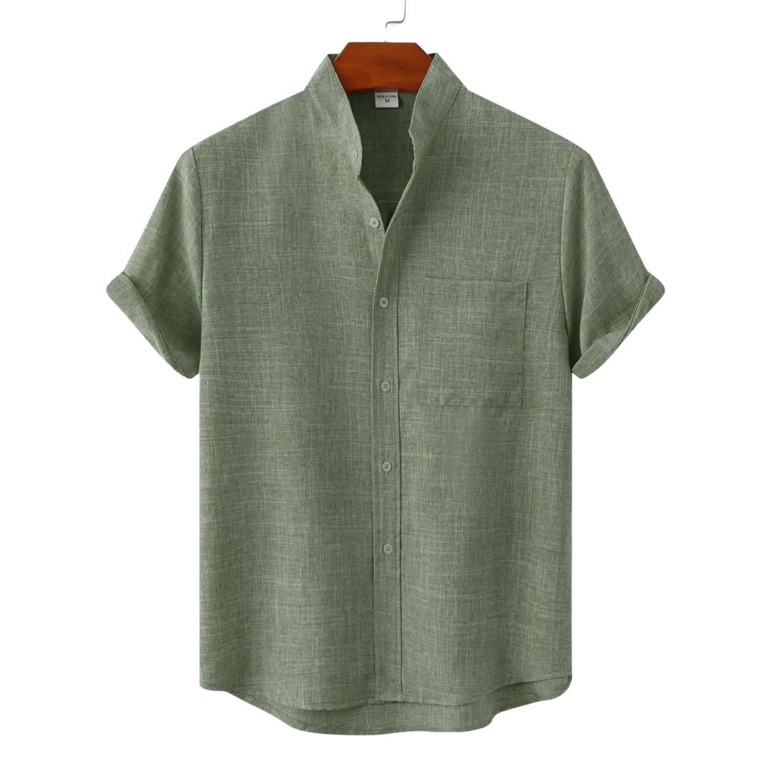 Leo | Camisa de Verano con Cuello Mao